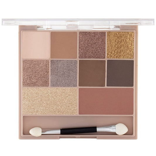 MARS Back To Basics All-In-One Face Palette With Free Applicator | 8 Eyeshadows With Blusher And Highlighter | Highly Pigmented | Beginner Friendly (14.4G) (Shade-02), Natural
