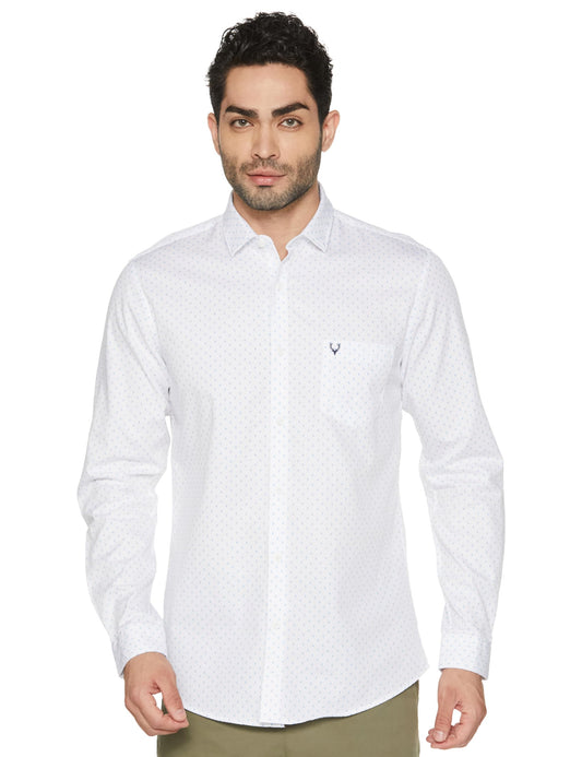 Allen Solly Men Cotton Slim Fit Shirt (ASSFQSPP564644_White, 40