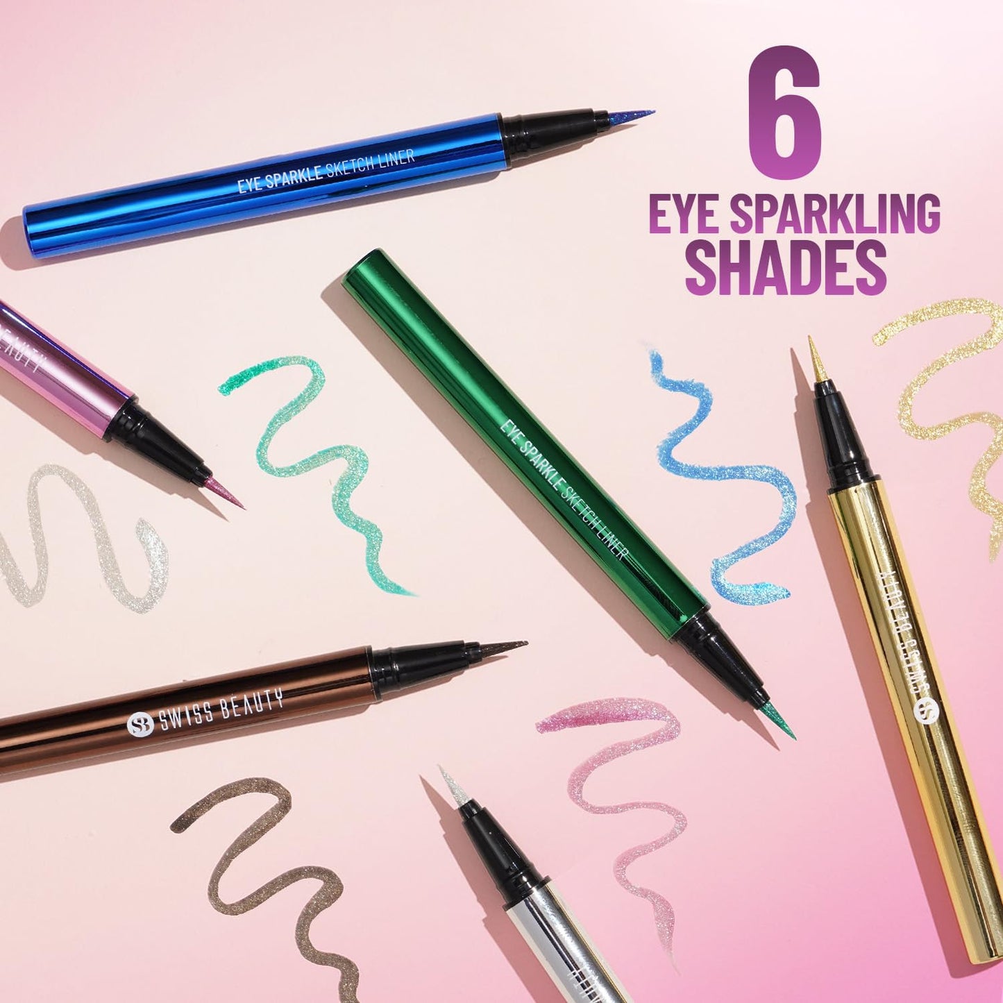 Swiss Beauty Eye Sparkle Sketch eye liner | Smudge-proof, Waterproof eye makeup with Glittery effect | Precision application| Quick dry | Shade- Glitz Green,0.6g