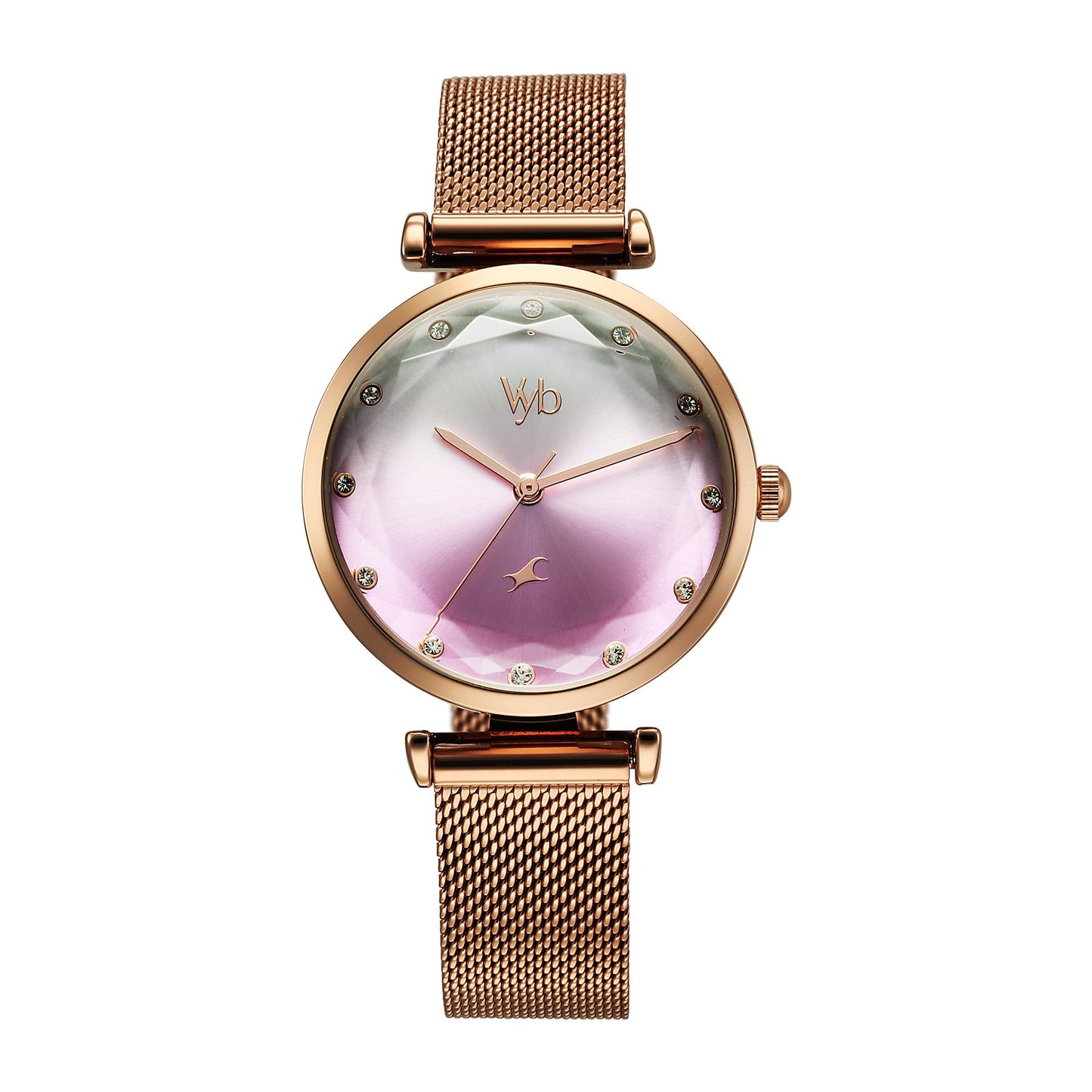 Fastrack Vyb Aura Quartz Analog Silver & Pink Dial Watch for Women