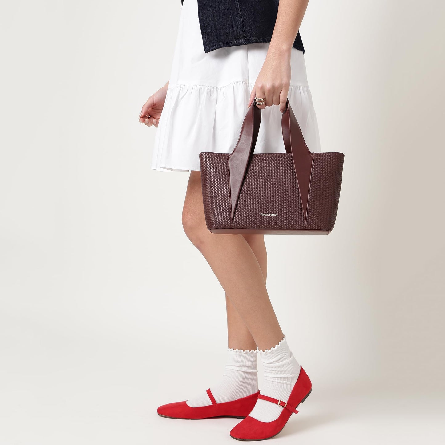 Mocha Plait Satchel | Faux-Leather Women's Handbag | Dual Carry with Braided Texture & Zipper Closure