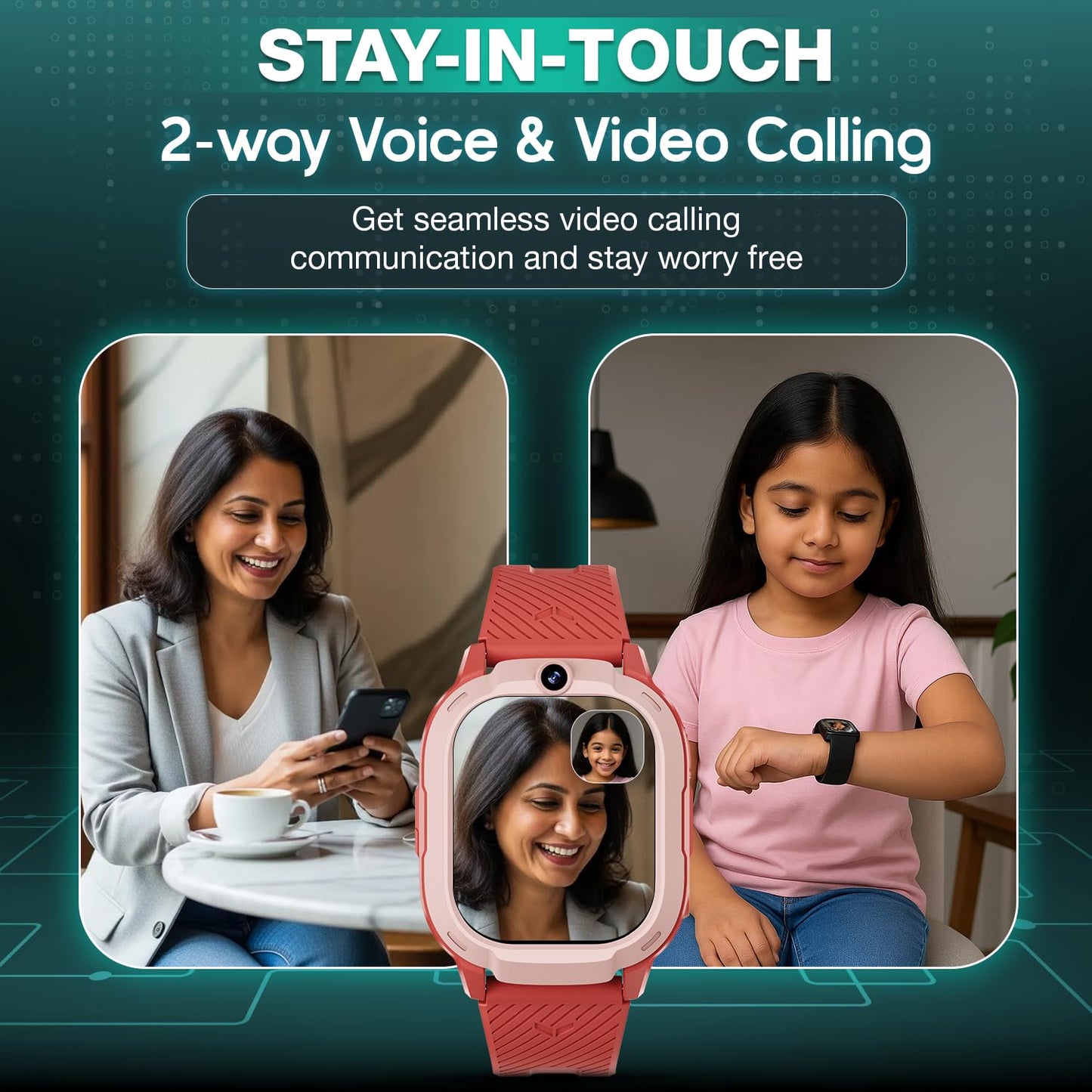 Sekyo 'Neo AI' Kids Smart Watch with AI Learning Coach | Whatsapp, Video Call, GPS Tracker, Activity Tracker, Habit Coach |App Store, Edu-Games, Step Counter, Camera, SOS, 4G/5G Sim Card |Parental App