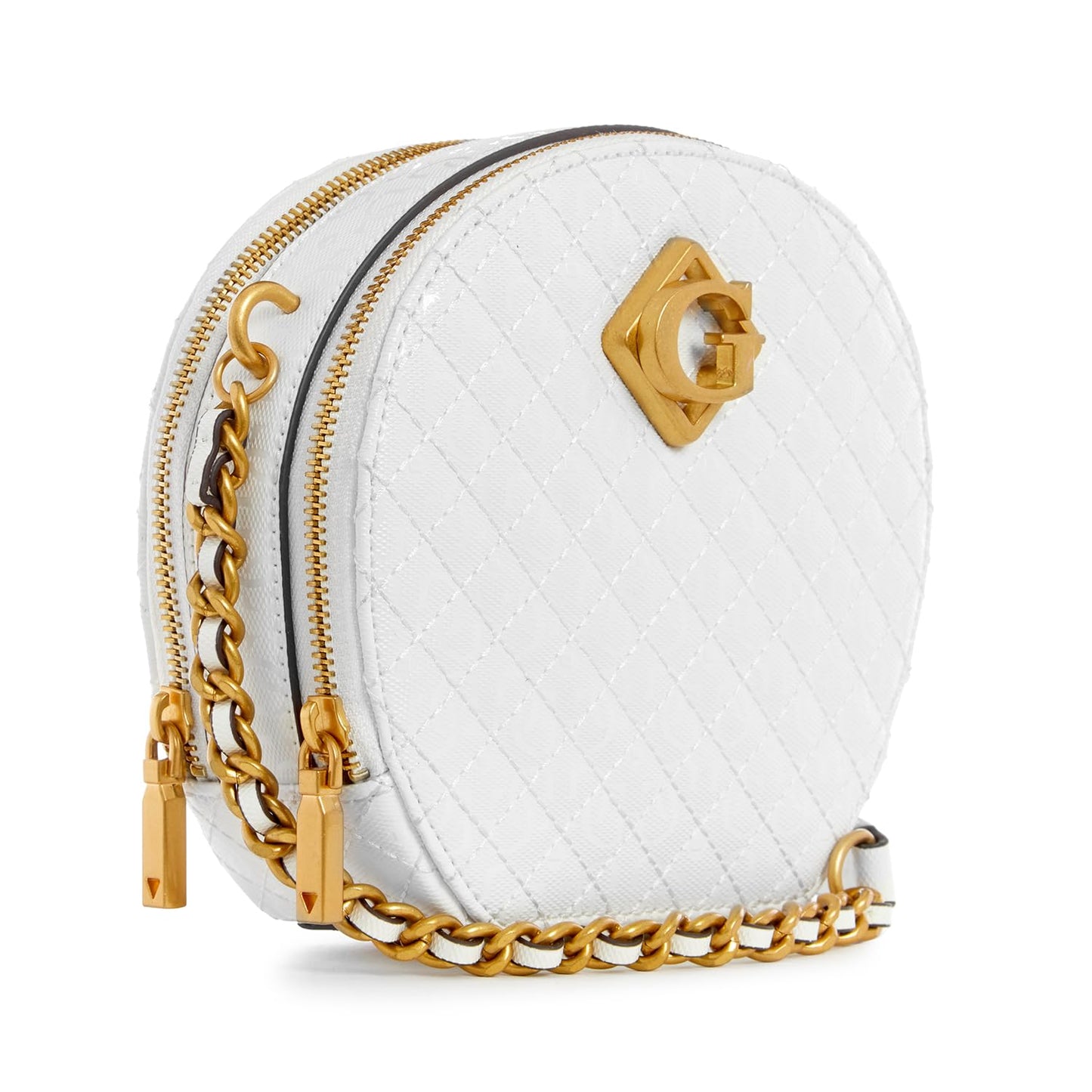 Guess Women's White Quilted Crossbody Bag| Ladies Purse Handbags | Gift For Ladies