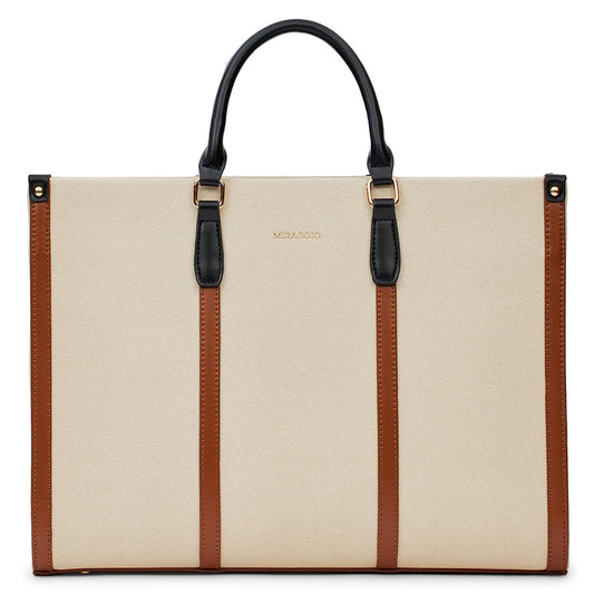 Miraggio Beverly Canvas Laptop Tote Bag | Fits Upto 16 Inches Laptop | Shoulder Bag For Women Office Use | Office Bag For Women Stylish