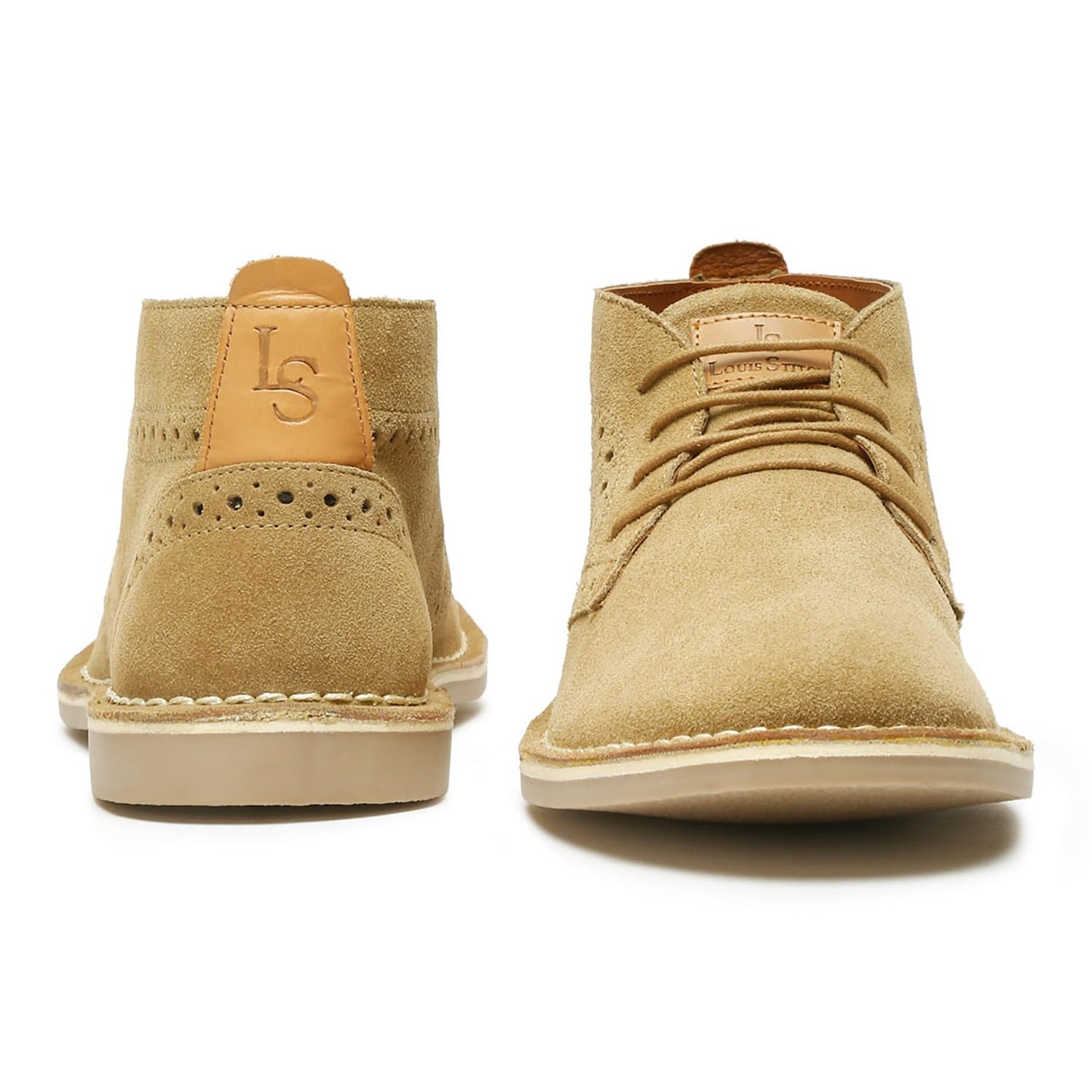 LOUIS STITCH Chukka Boots For Men| Suede Leather Boots for Men| High Ankle Casual Boot | Casual Office & Trekking Shoes | Hiking Boots for Men | Stitch Down Desert Boots |Size-UK07 Cream [LSSDSUCKBGCM]