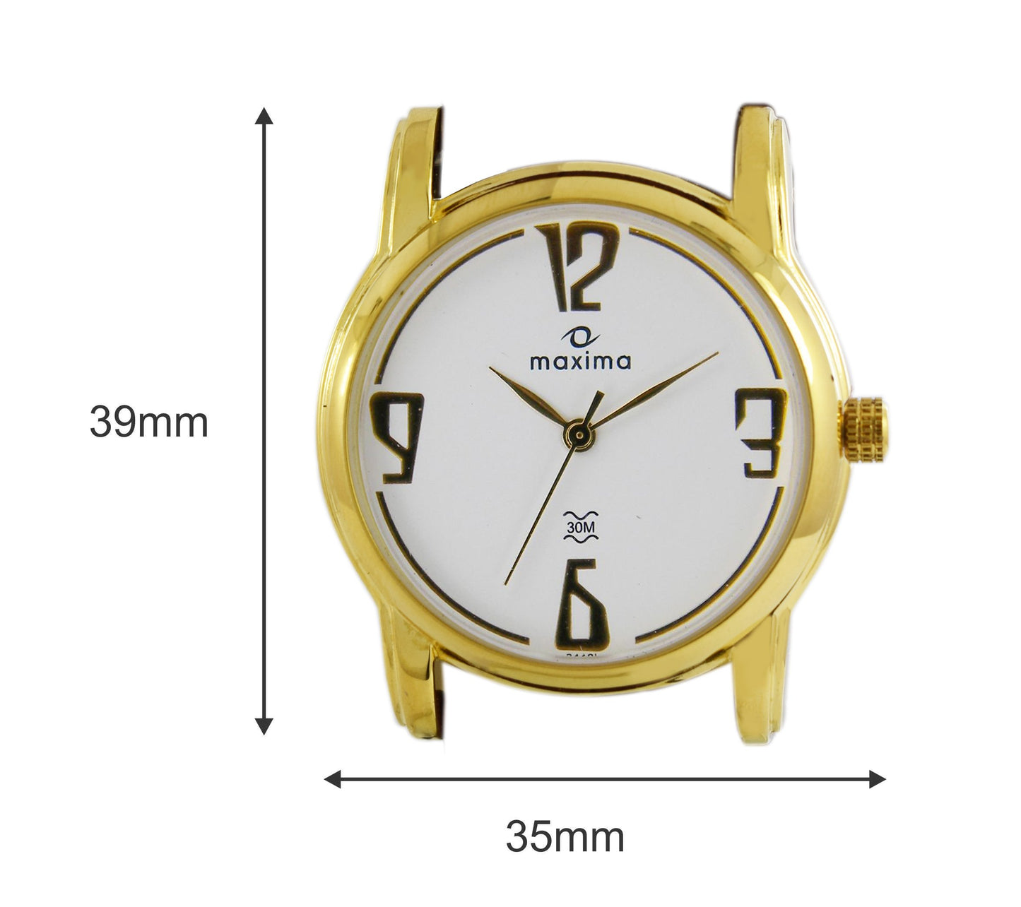 Maxima Leather Formal Gold Analog White Dial Women Watch-24491Lmly, Brown Band