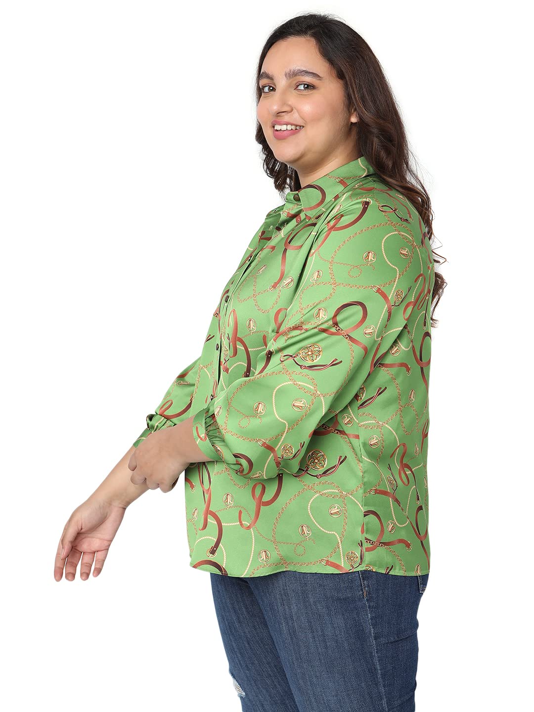 Vero Moda Curve Women's Relaxed Fit Shirt (262814001- Kelp 2XL)