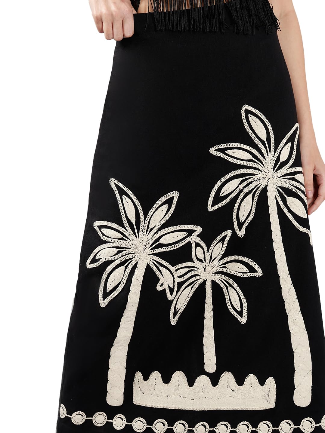 VERO MODA Women's High Rise Black A-Line Skirt