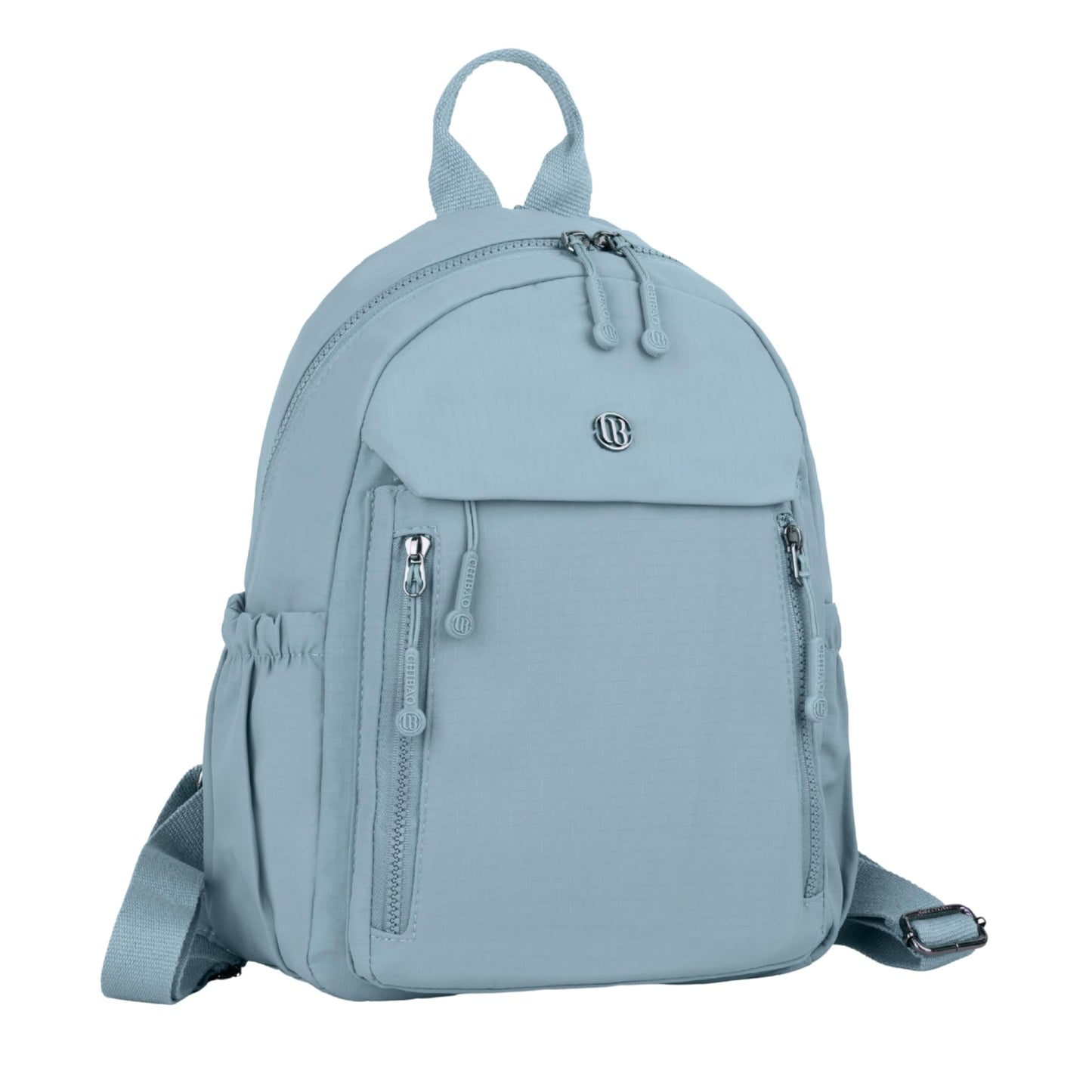 12o12 Women Backpack for College, Office, Travel, Daily Use, Outdoor, Lightweight Water Resistant Nylon Stylish Daypack Bag with Multiple Pockets, Adjustable Straps, Durable Zipper (Pastel Blue)