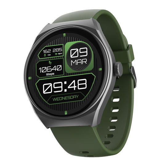 boAt Lunar Comet with 1.39" HD Display, Advanced Bluetooth Calling, Functional Crown, Multiple Sports Mode,100 Watch Faces, HR & SpO2 Monitoring,IP67, Smart Watch for Men & Women(Olive Green)