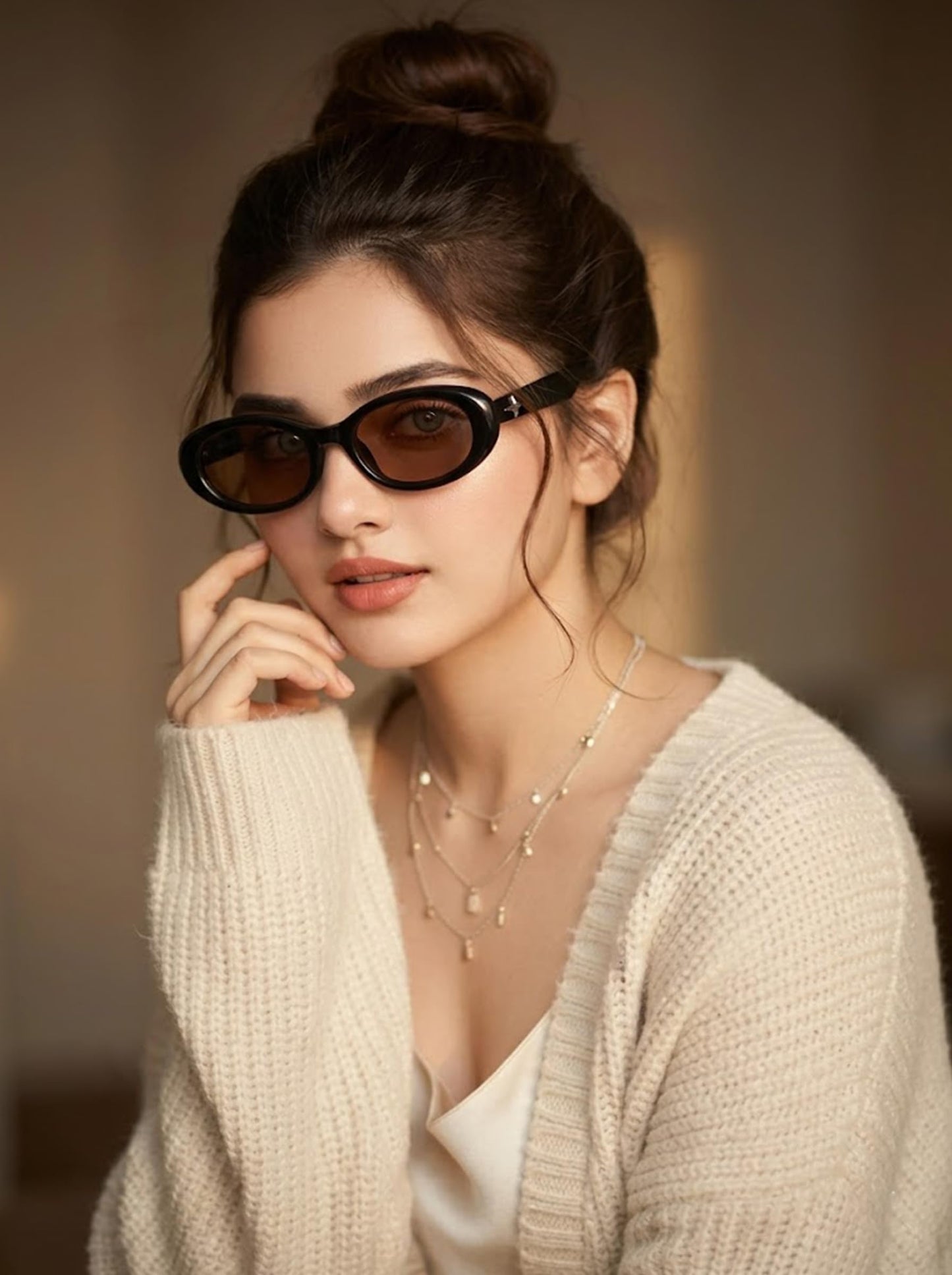 Vibe lens Trendy Retro Oval Sunglasses for Men & Women | Black Polycarbonate Frame | UV400 Protection | Classic Sun Glasses | Cooling Glass | Retro Shades
