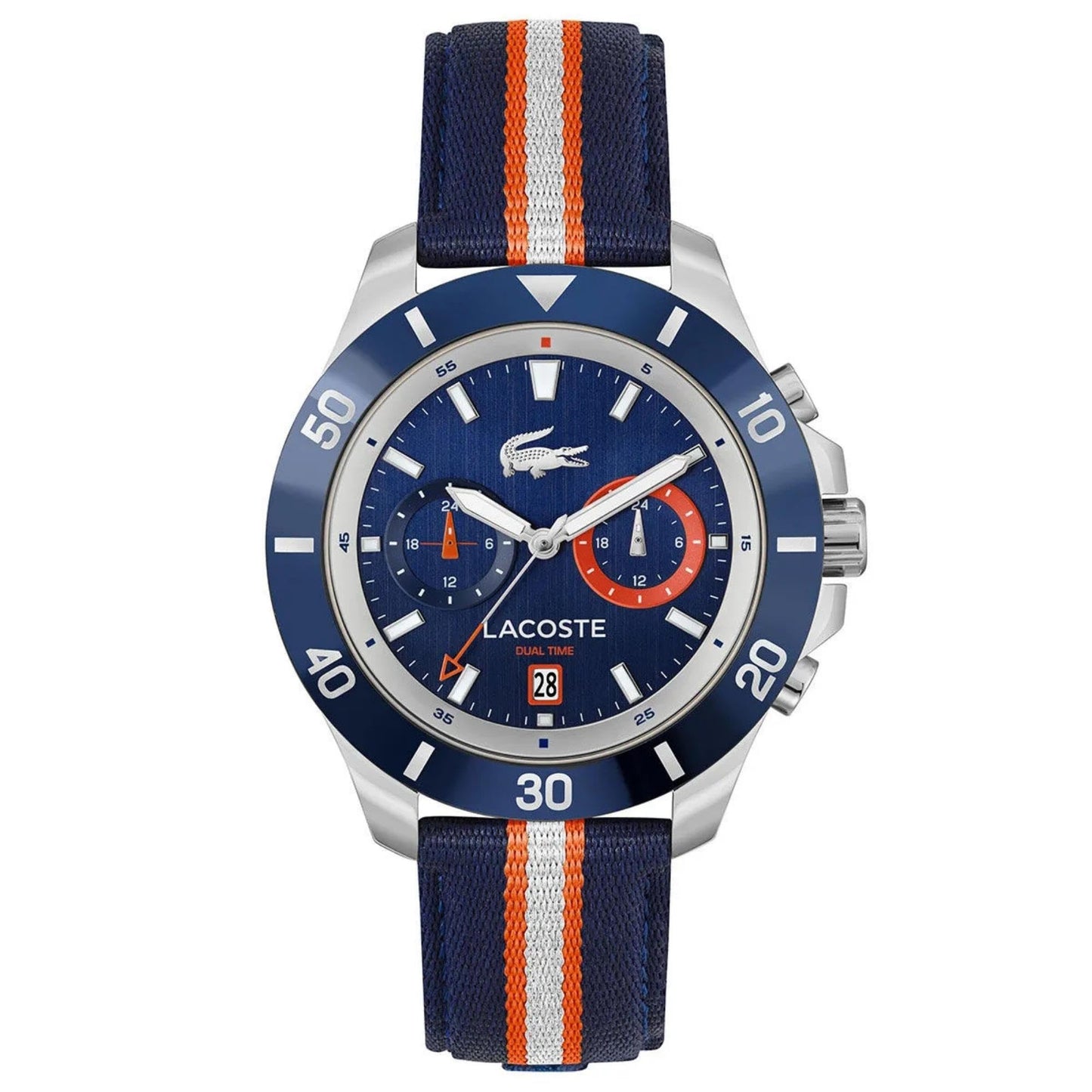 Lacoste Toronga Qtz Multifunction Round Dial Men's Watch | Nylon Material | Multicolor Color Band - 2011339