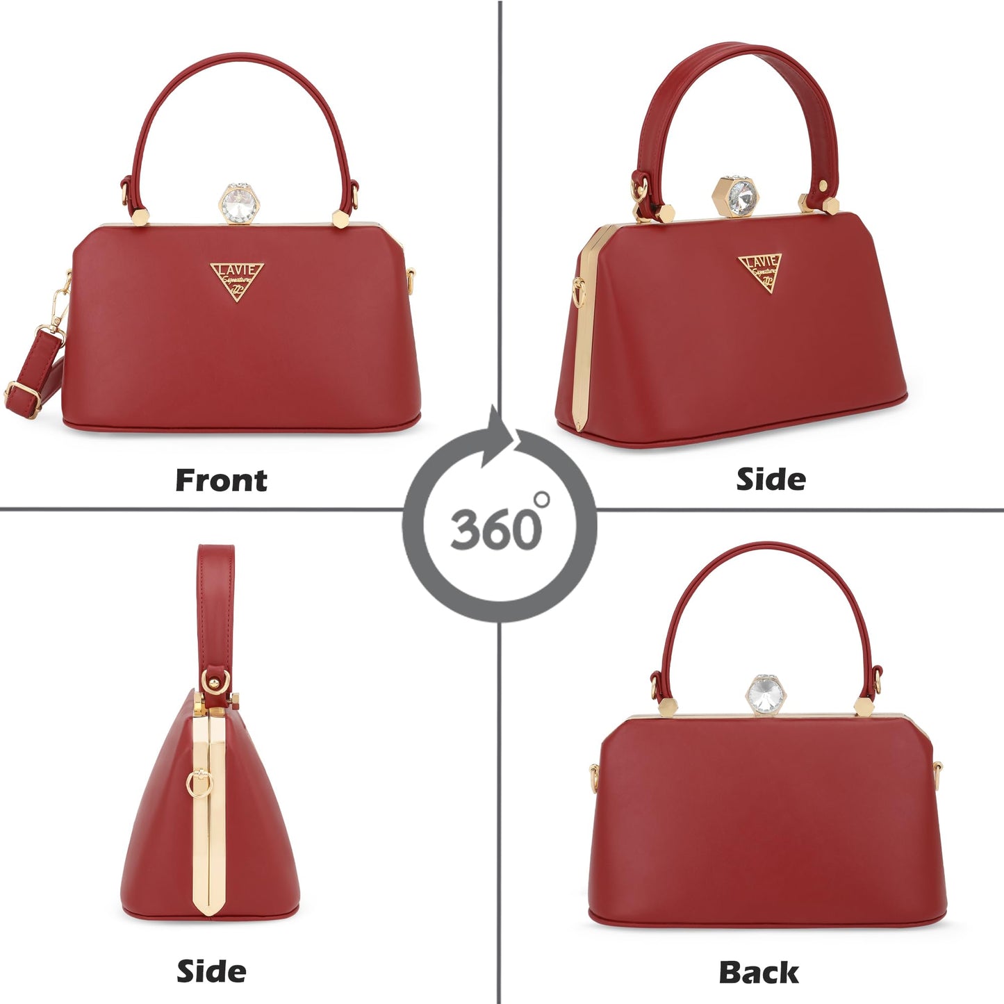Lavie Signature Women's Gaum Frame Satchel Handbag for Women | Satchel Bag for Work | Ladies purse | Stylish Shoulder Bag | Gift For Women