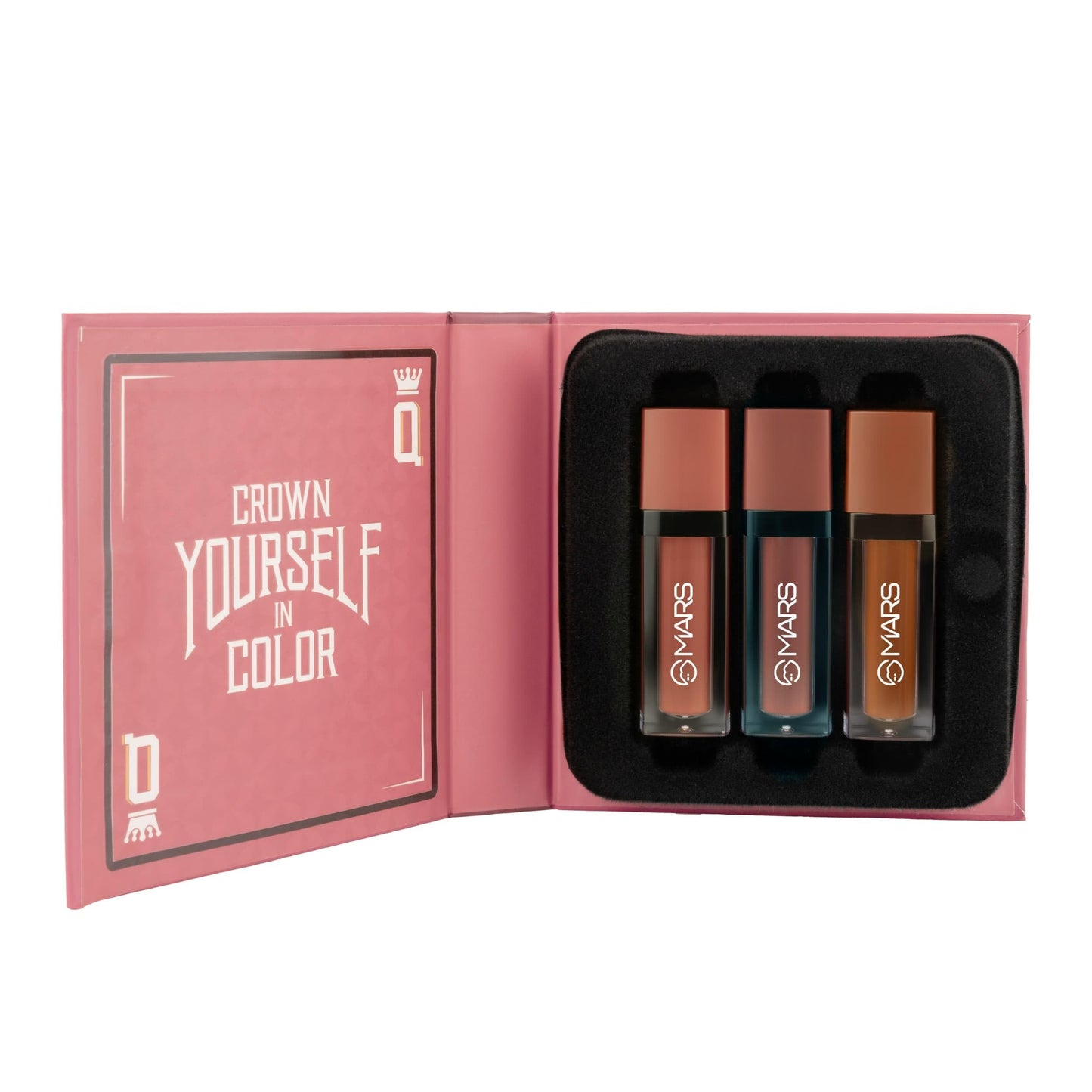 MARS Queen of Mattes Liquid Lipsticks Box Set of 3 (13.5 ml) (BLUSHED NUDES) | Smudgeproof & Transferproof | Intense Pigmentation Long-Lasting Wear | Customizable Colors | Matte Finish