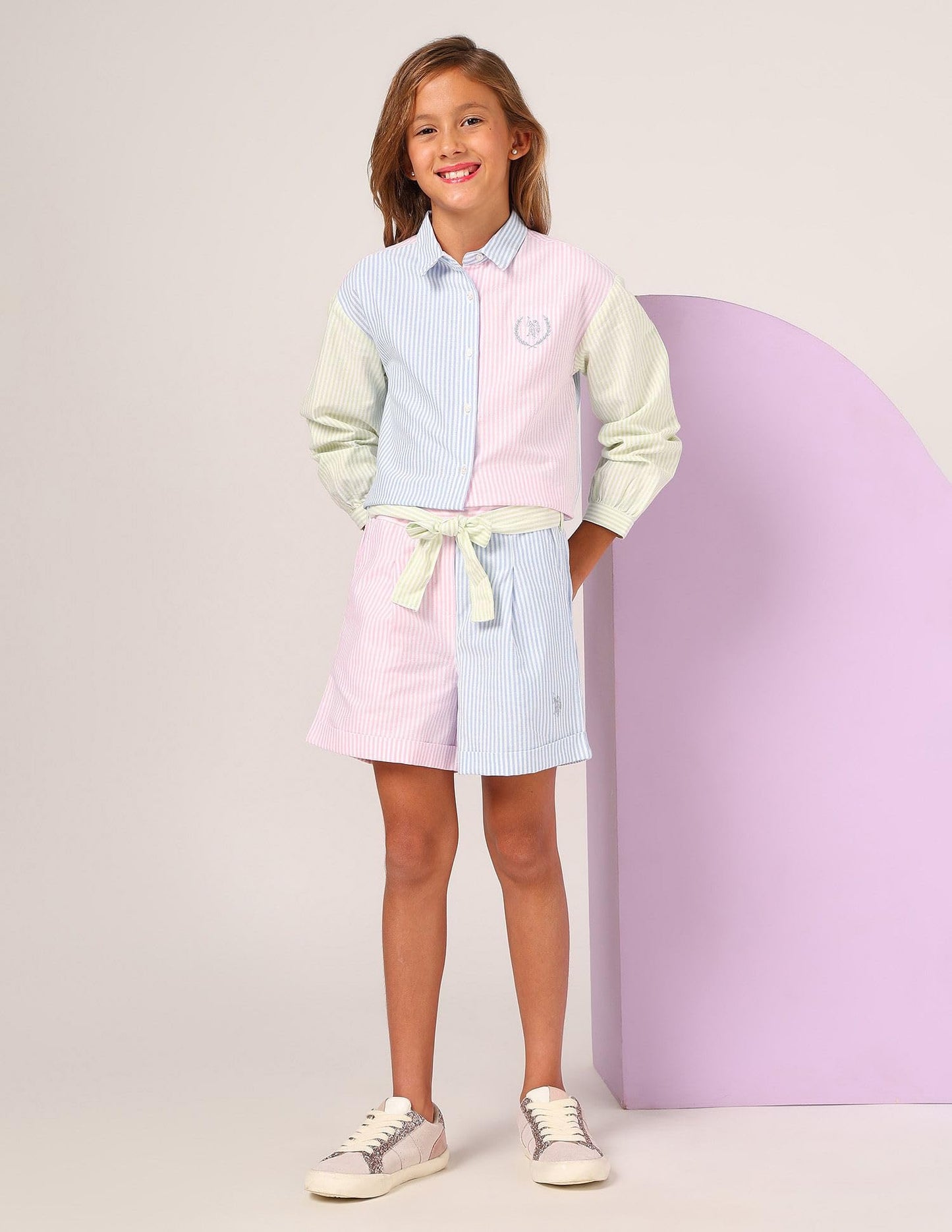 U.S. POLO ASSN. Girl's Boxer Shorts (UGSRT0119 Multicolor