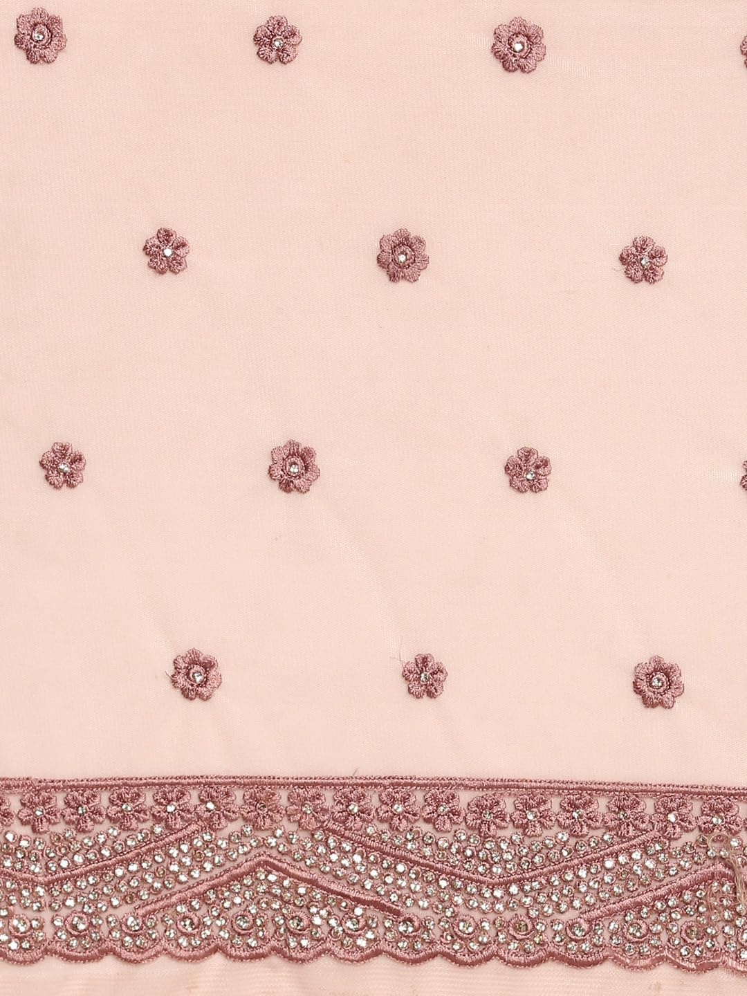 MOHEY Purple Net Embroidery|Stone Work Saree for Women