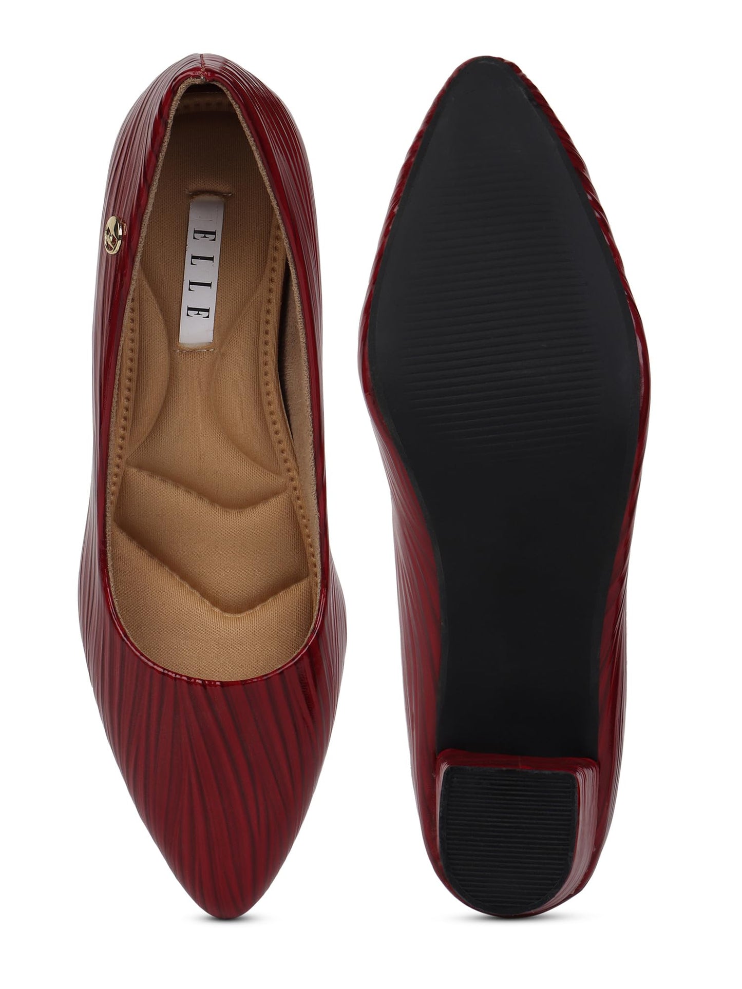 ELLE Women Shoes,Maroon,UK-3