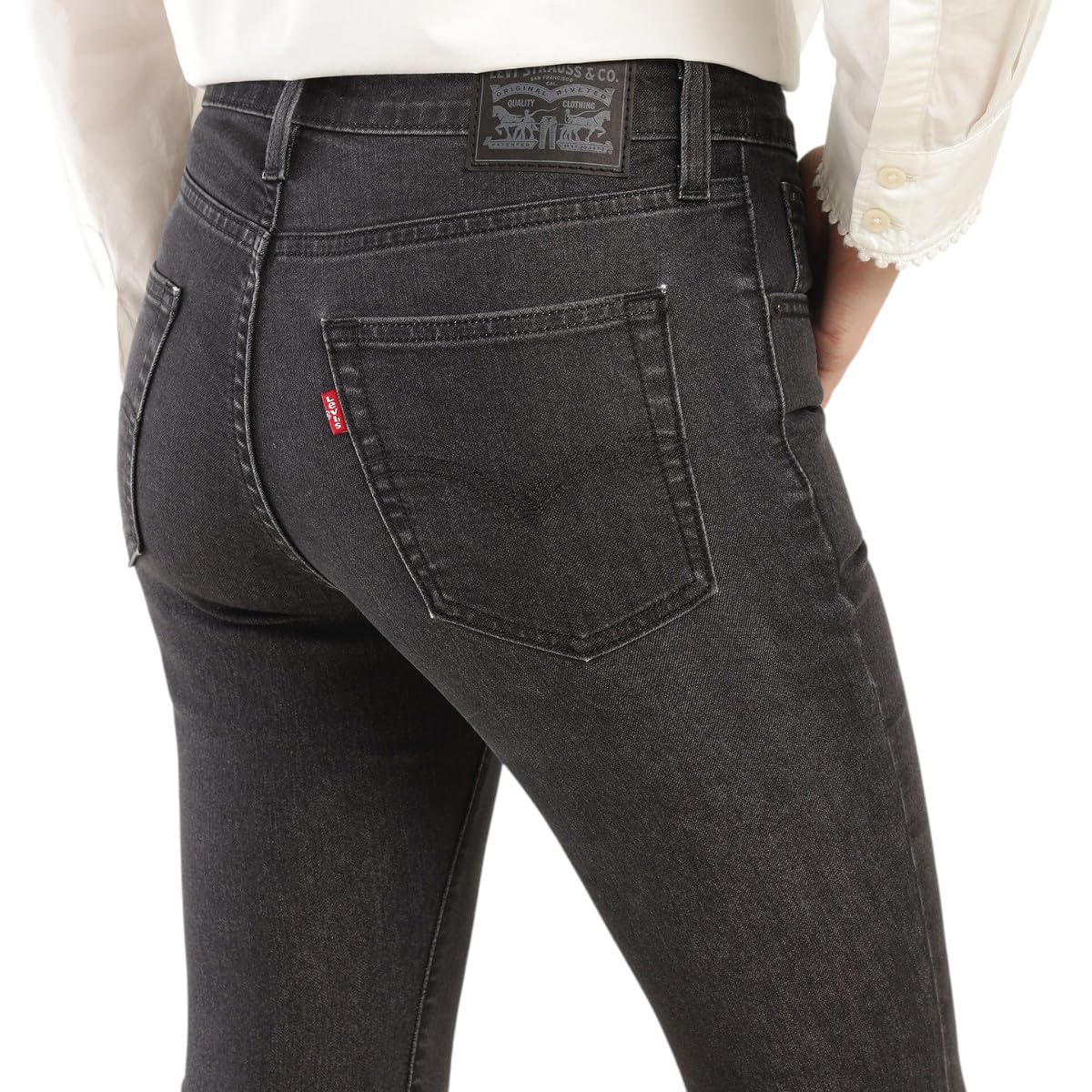 Women's High Rise 726 Flared Fit Black Jeans