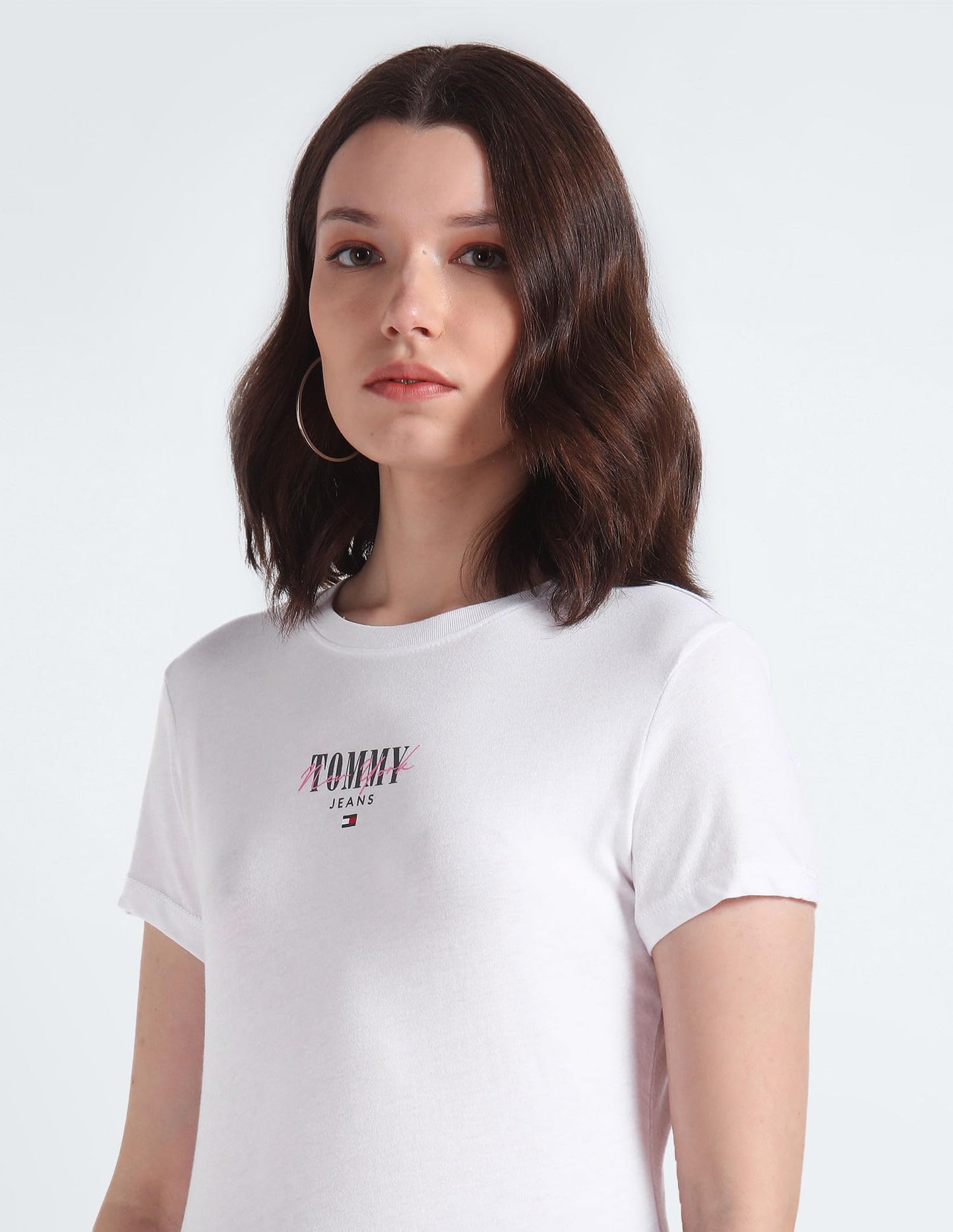 Tommy Hilfiger Womens White Color T-Shirt (M)