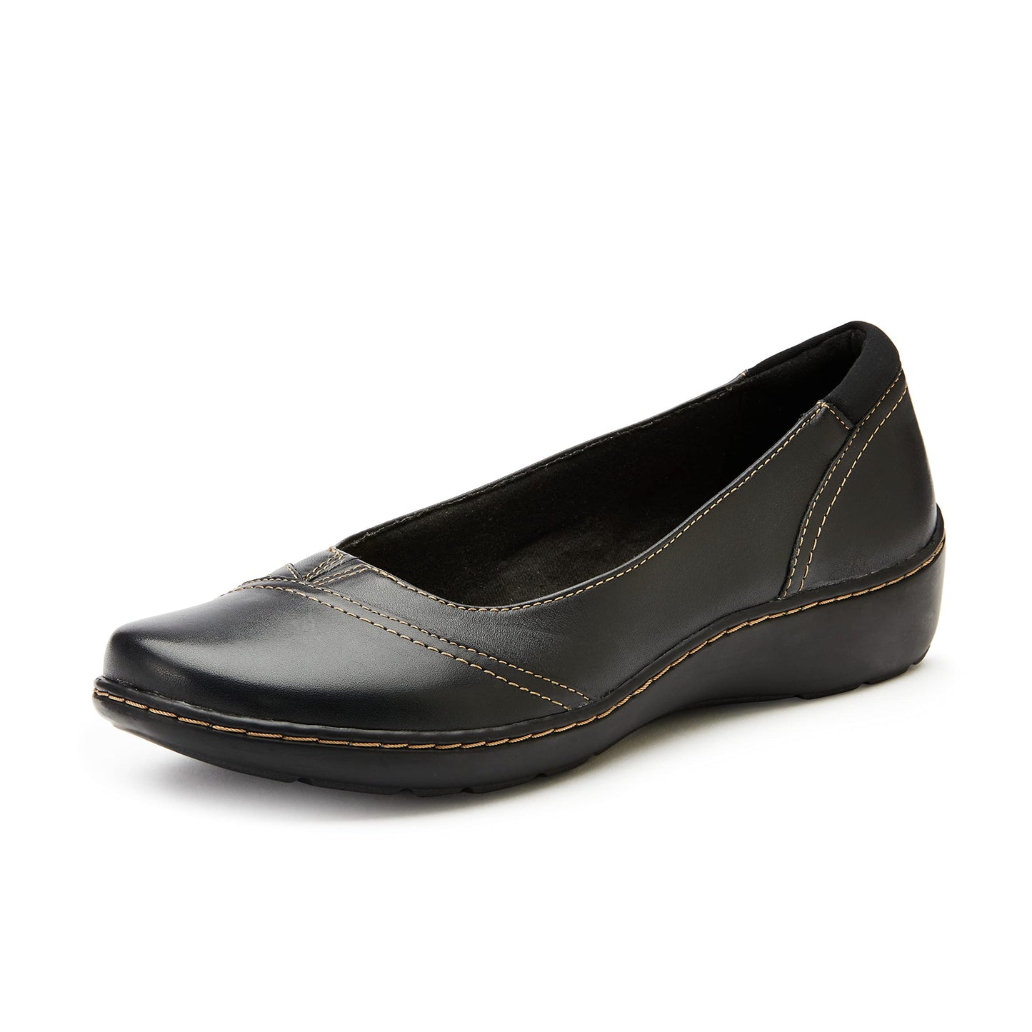 Clarks Women's Cora Eliza Black Leather Pumps-7 UK (26159585