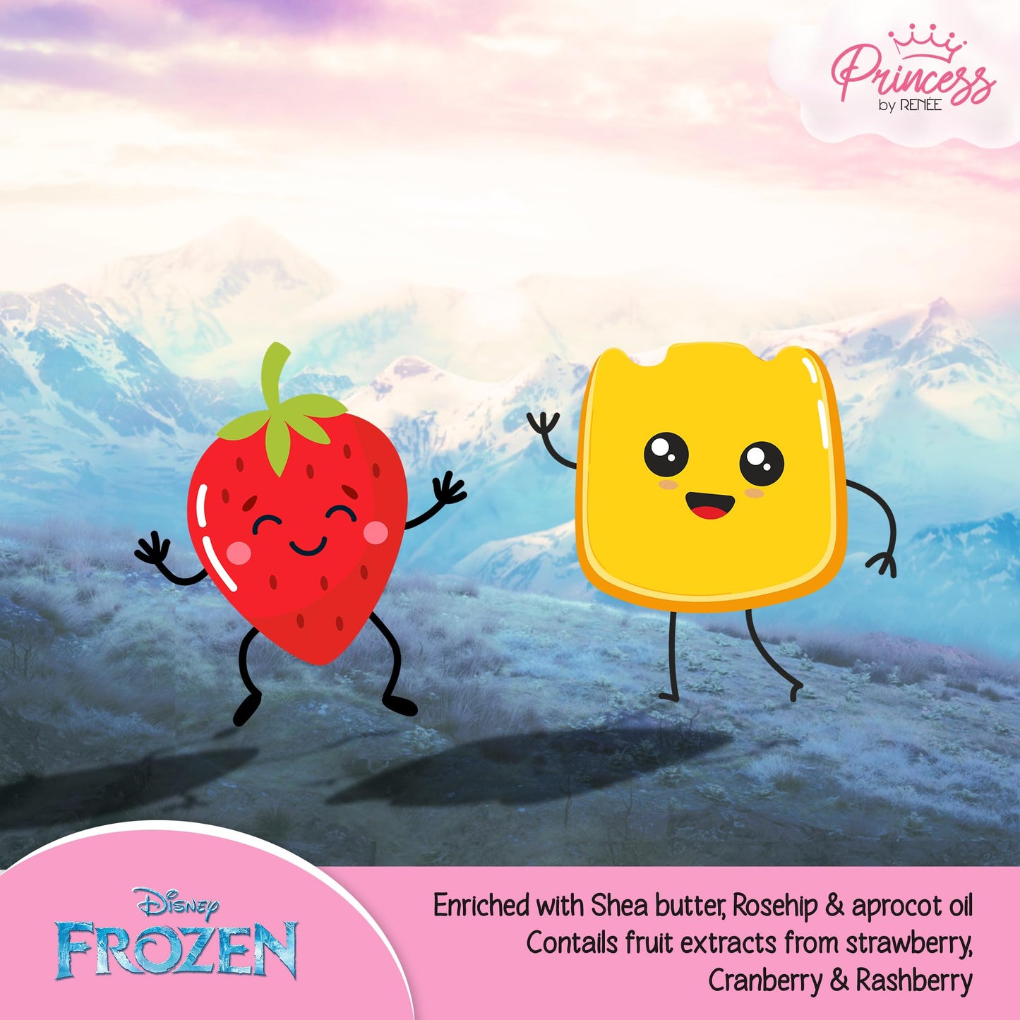 RENEE Disney Frozen Princess Icecream Lip Gloss Elsa-For Pre-Teen Girls,Enriched With Shea Butter & Apricot Oil,Adds Glossy Shine With Nourishing And Moisturizing Effect - No Parabens - 8Ml