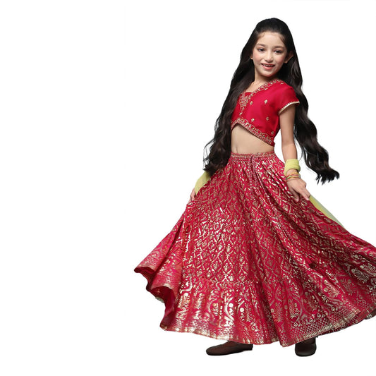 BIBA GIRL PRINTED SHORT_KURTA KID(KW5610_FUSCHIA PINK_13)