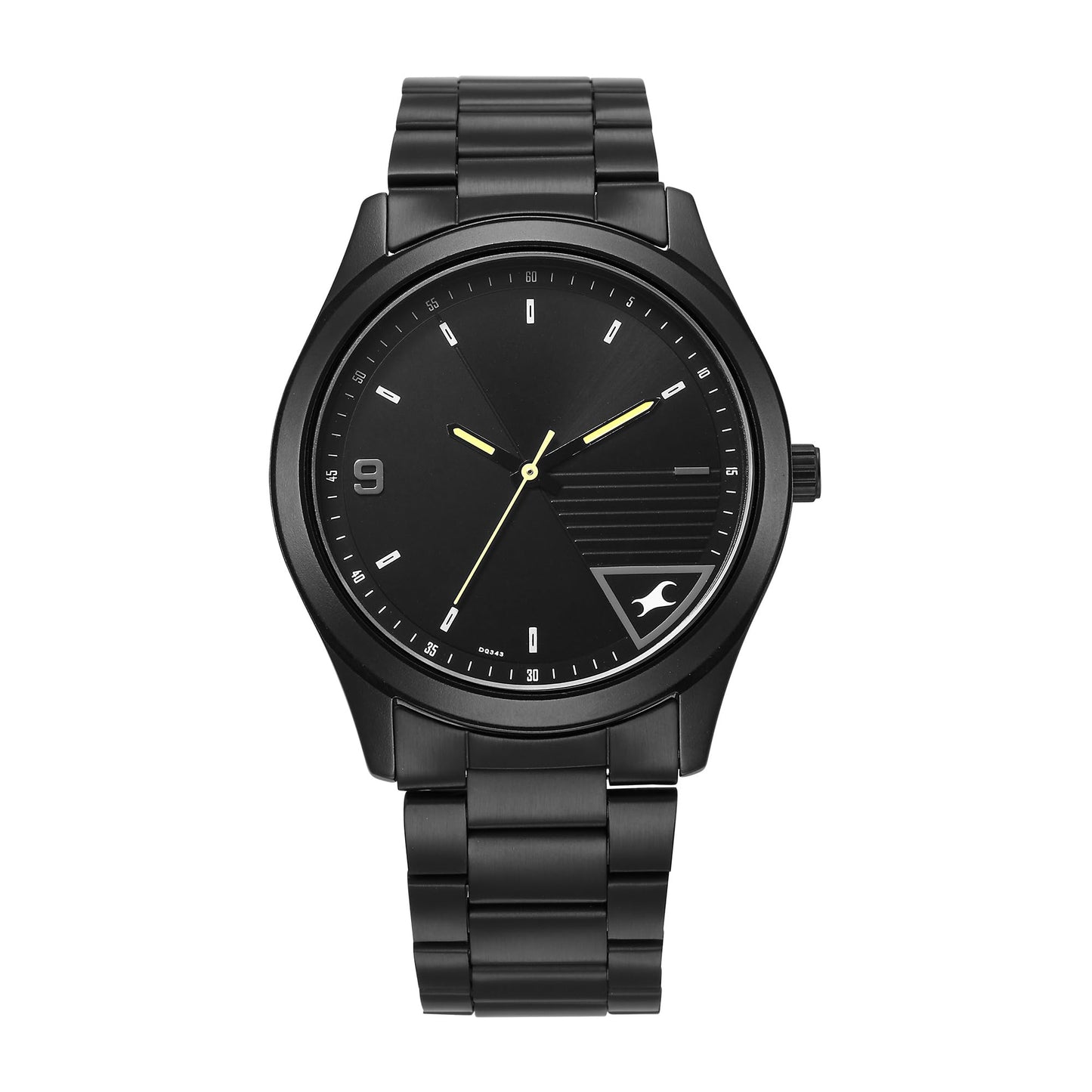 Fastrack Stunners Quartz Analog Black Dial Black Metal Strap Watch for Guys