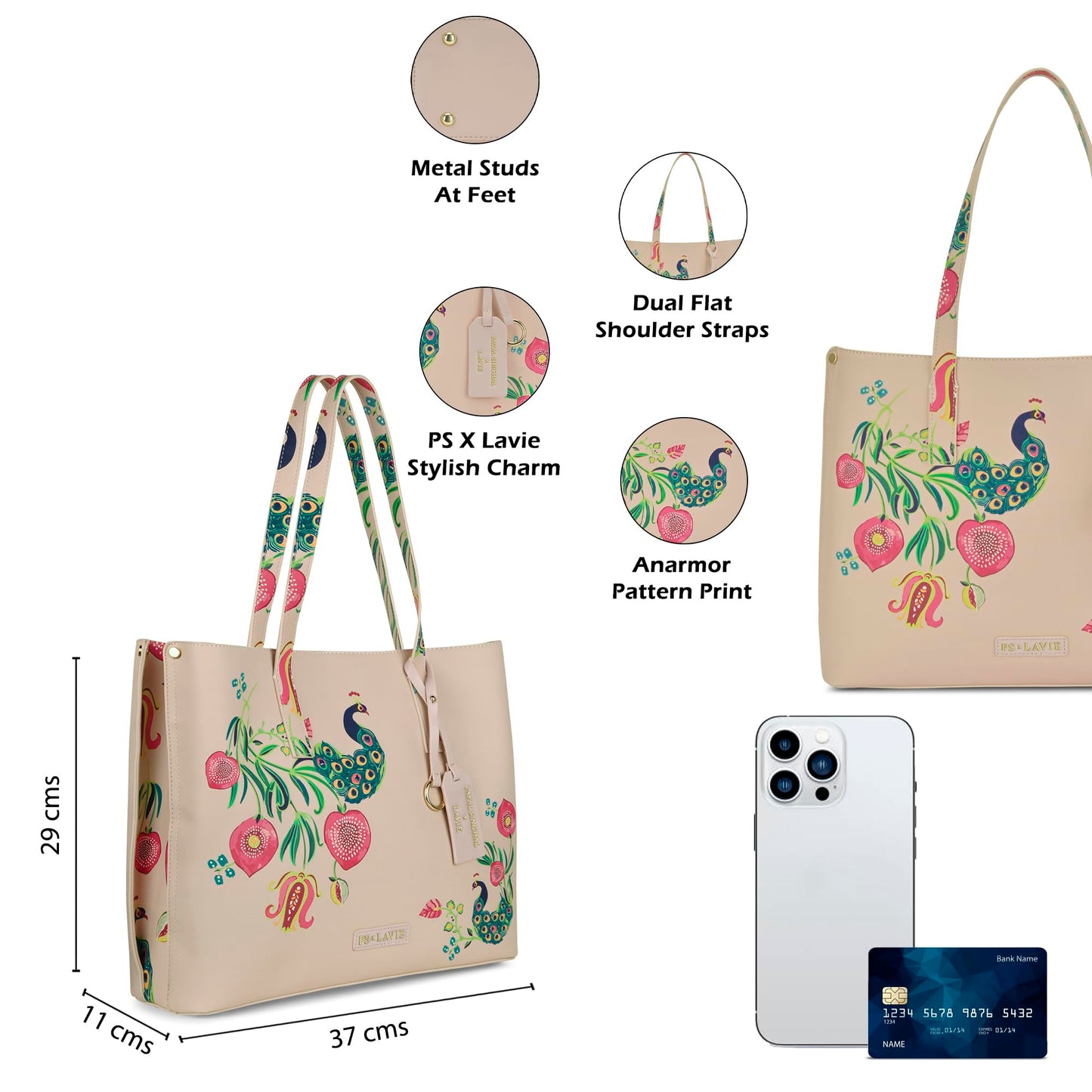 Lavie X Payal Singhal Limited Edition Women's Anarmor Large 3C Totebag | Ladies Purse Handbag