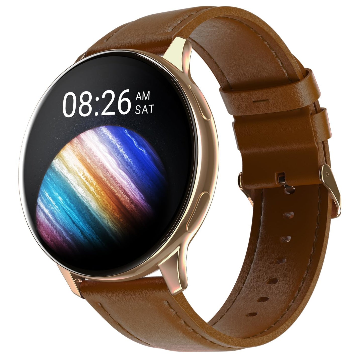 Noise Vortex Plus 1.46” AMOLED Display, AoD BT Calling, Sleek Metal Finish, 7 Days Battery Life, All New OS and with 100+ Watch Faces & Health Suite (Classic Brown)