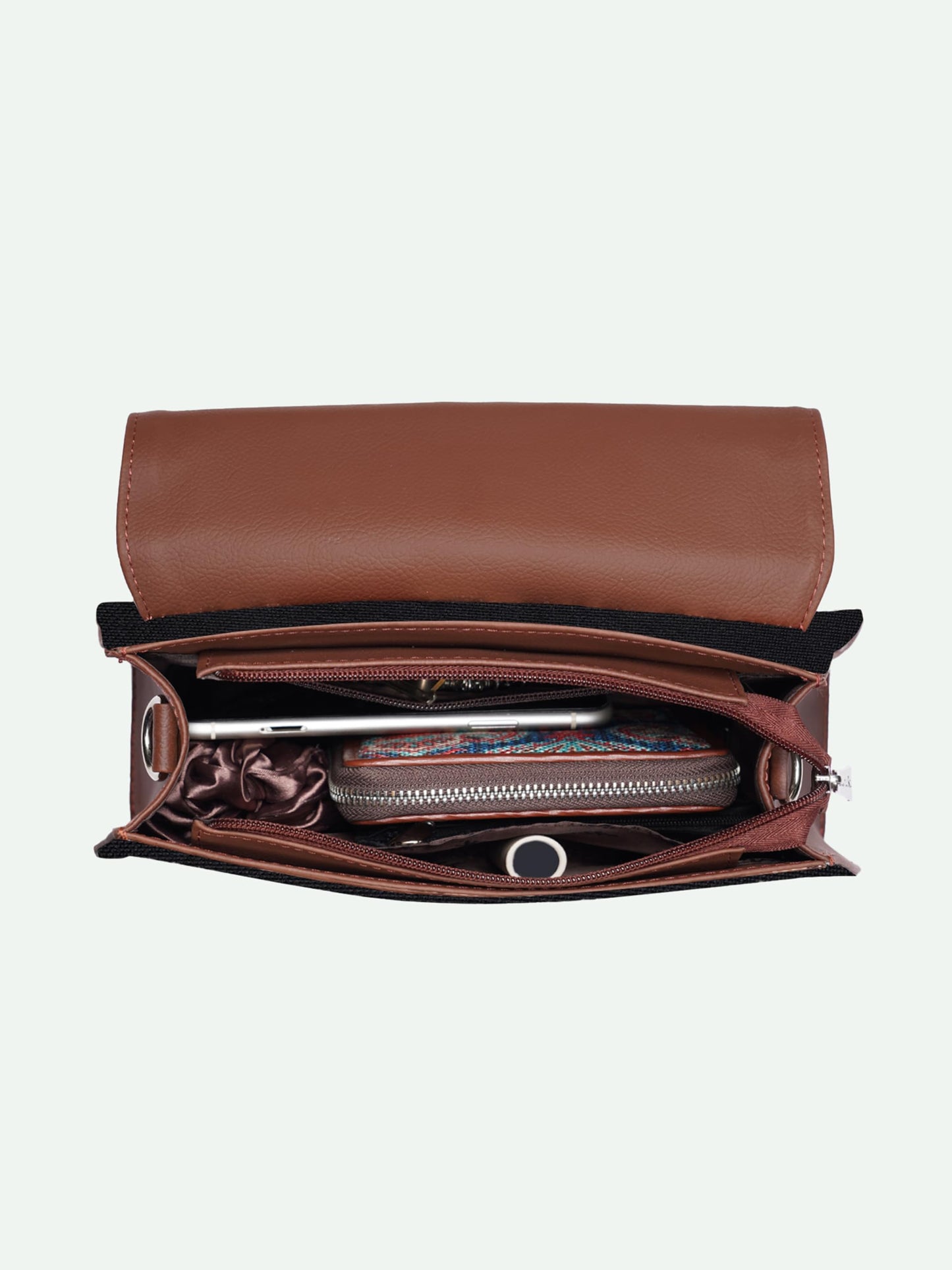 ZOUK Kriti Sanon Iconic Evening Satchel for Women | Flap Closure Handbag | Sling & Shoulder Bag | Satchel Bag for Party, Office & Everyday Use | Kashmir Blooms