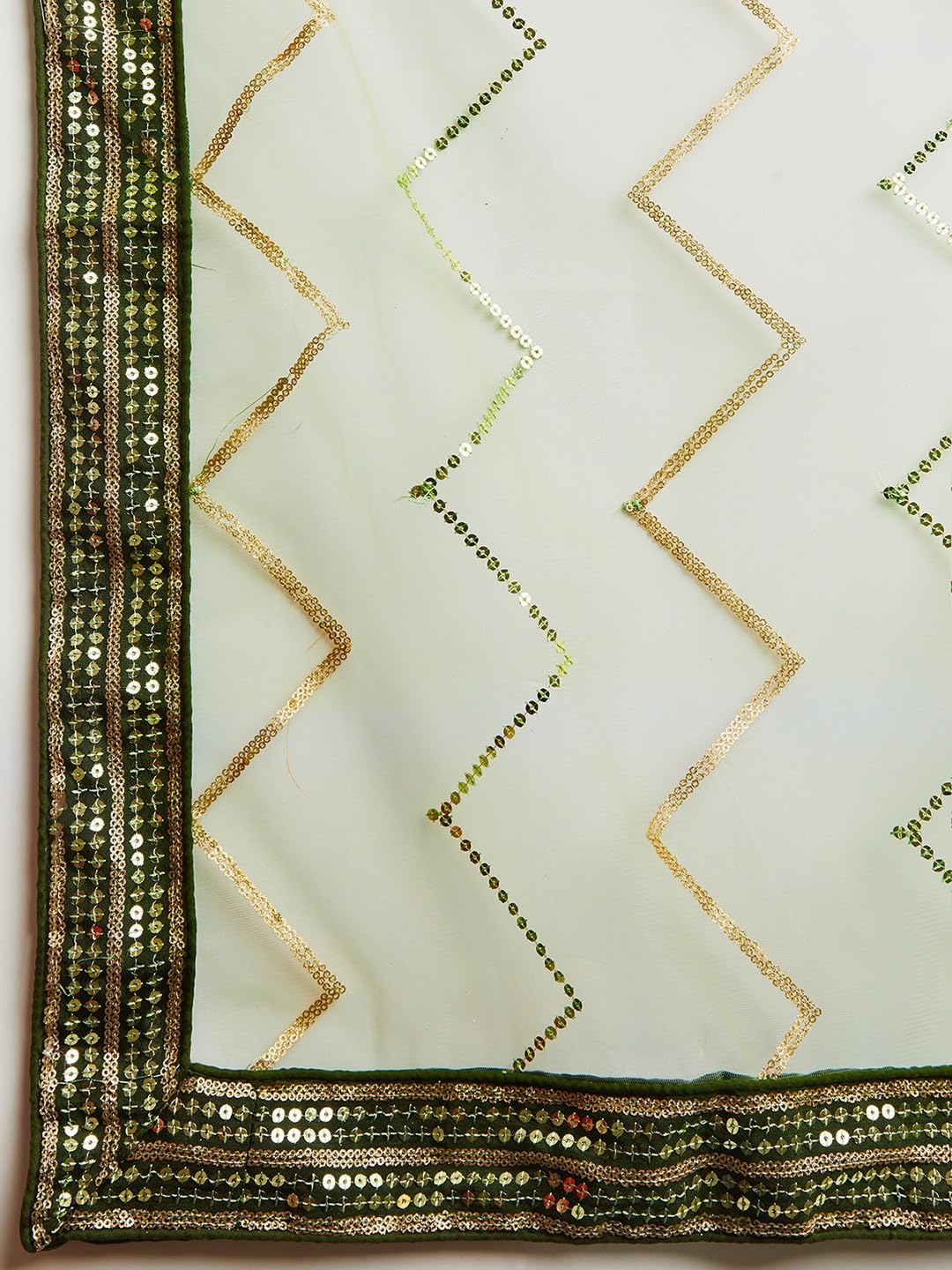 Zeel Clothing Women's Zari & Sequins Embroidered Art Silk Semi-stitched New Lehenga Choli Set With Dupatta (5057-Green-Wedding-Bridal-Latest-Stylish; Free Size)