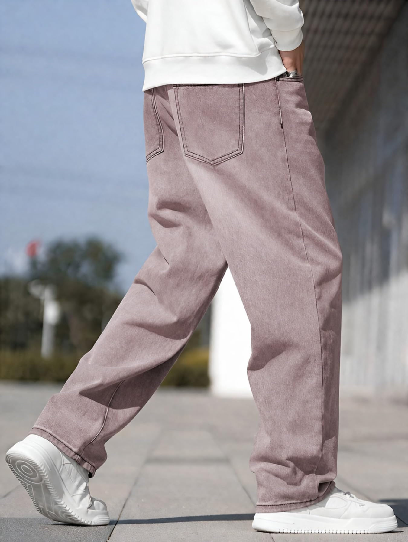 Ben Martin Wine Men Jeans || Baggy Fit Jean's for Man || Loose Fit High Rise Denim || Stretchable Casual Wear Jean,s || Dance Rap Rapping Style Pant for Men || Denim Cotton Jeans 32 (1)