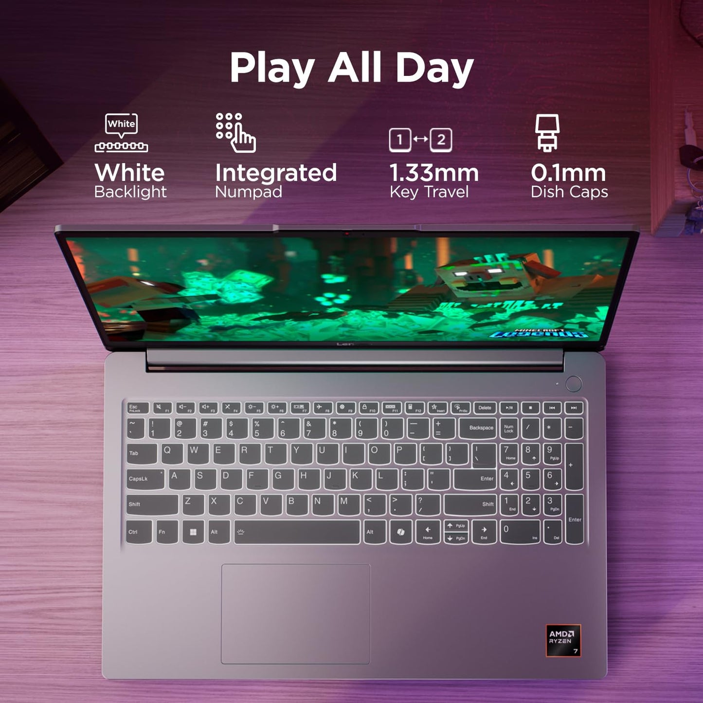 Lenovo LOQ Essential AMD Ryzen 5 7535HS | NVIDIA RTX 3050 6GB (16GB RAM/512GB SSD/144Hz Refresh Rate/15.6" (39.6cm)/Windows 11/Office Home 2024/3 Mon. Game Pass/Grey/1.8Kg), 83S000G8IN Gaming Laptop