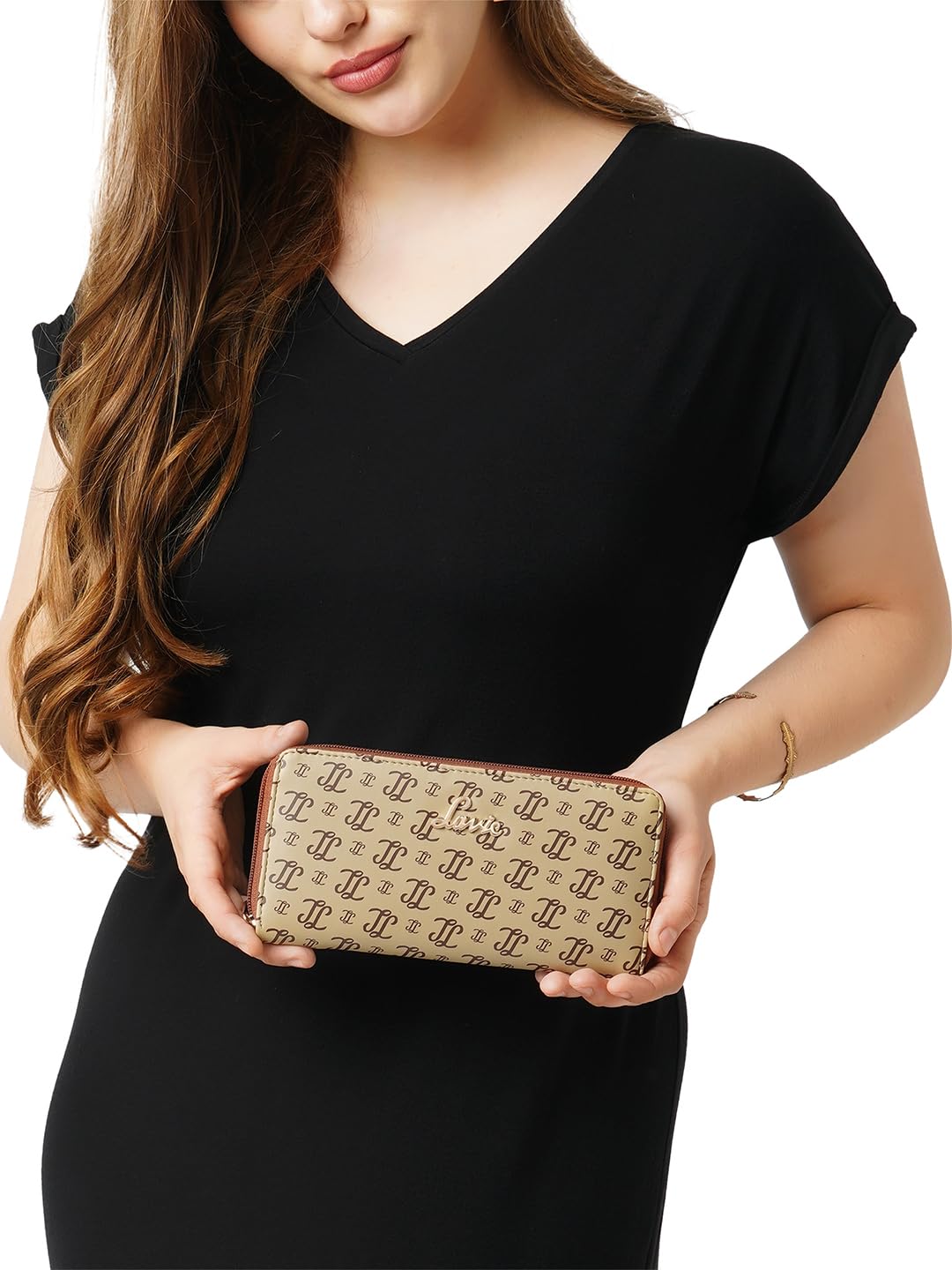Lavie Women's Sacy Monogram LL Print Large Zip around Wallet | Ladies Purse Handbags