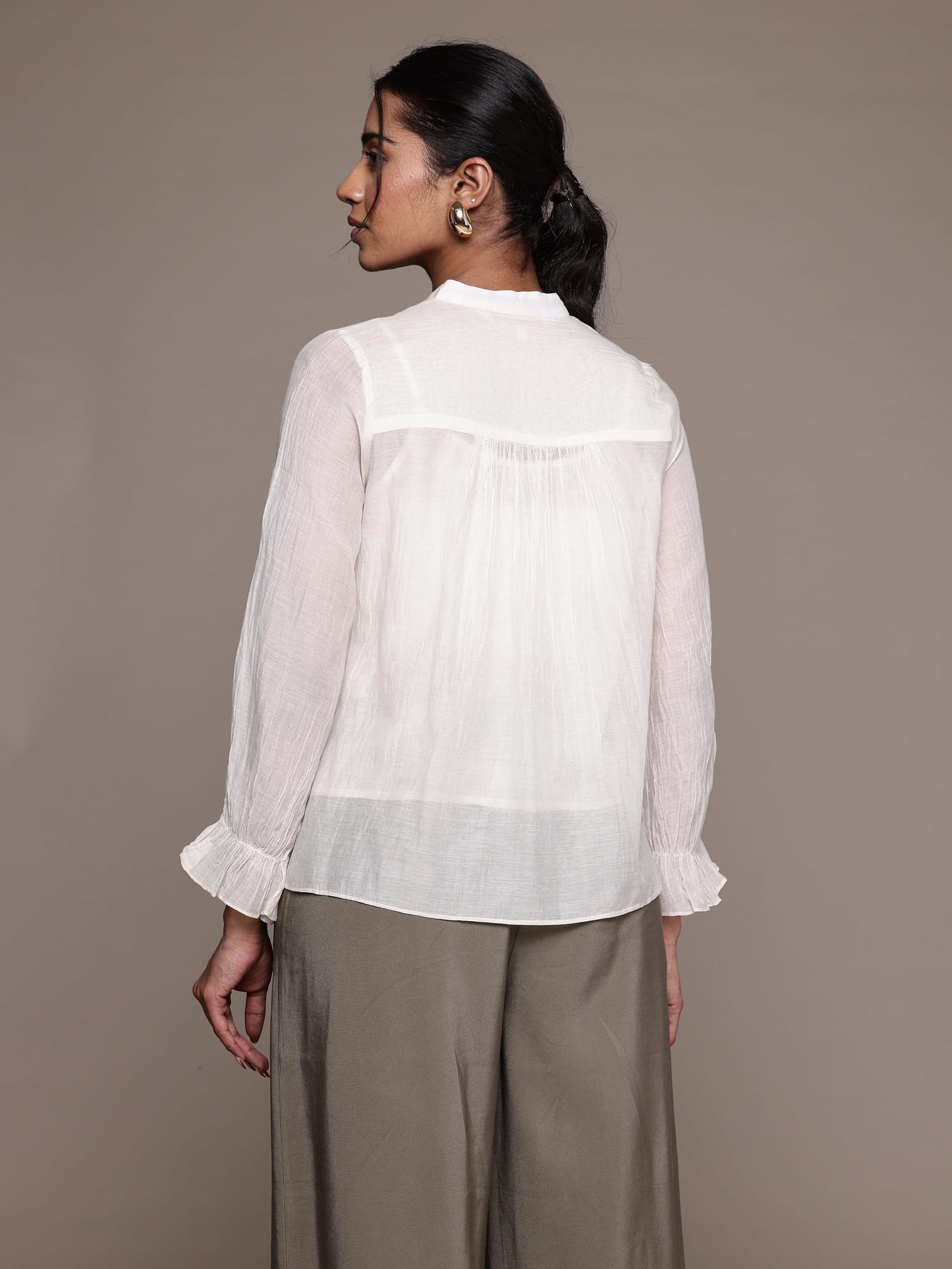 Ritu Kumar Ecru Essential-Label Shirt