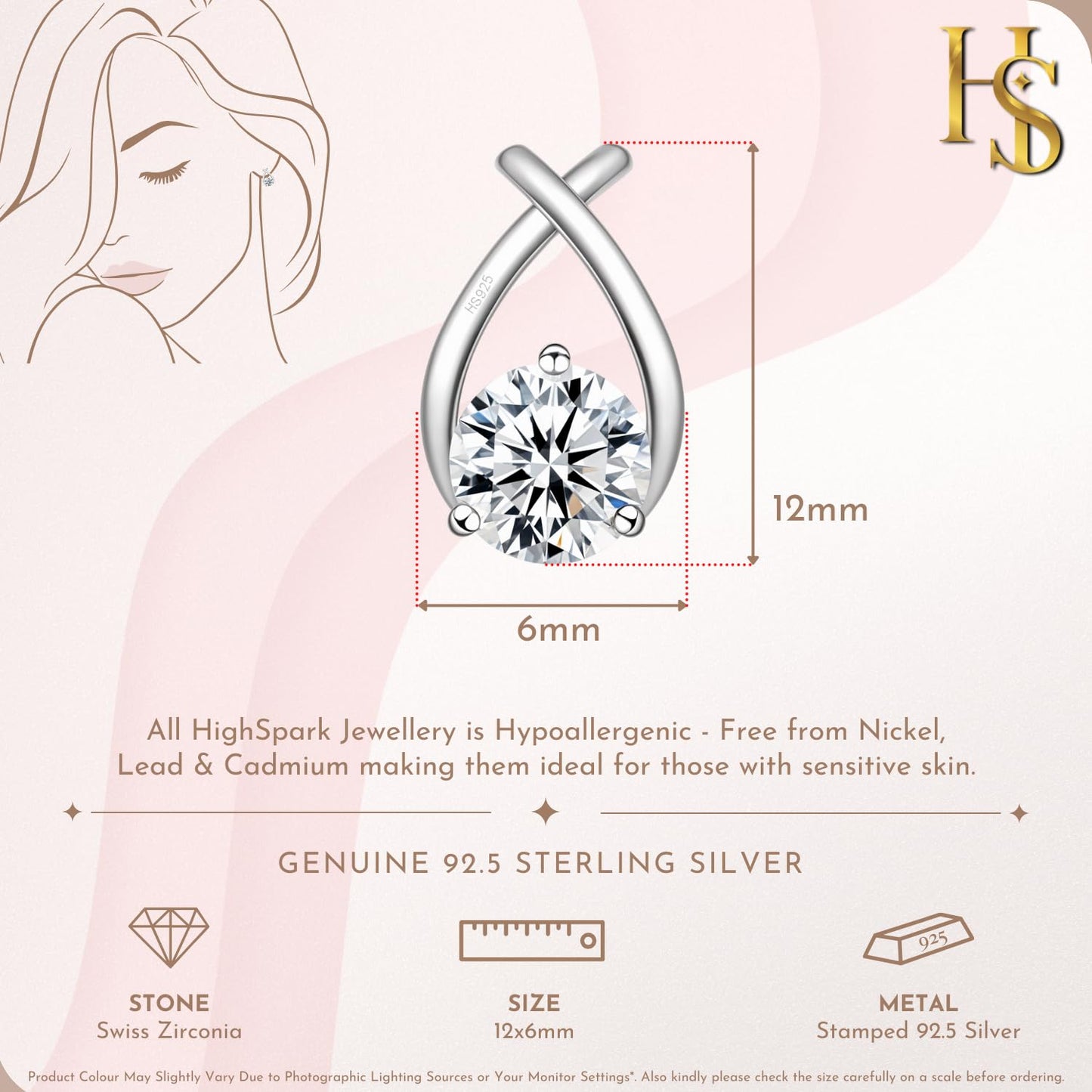 HighSpark Women's 925 Silver Xo Solitaire Earrings | 92.5 Sterling Silver And Diamond Like Brilliance Sparkling Zirconia | Lovely Gift - Xo Solitaire