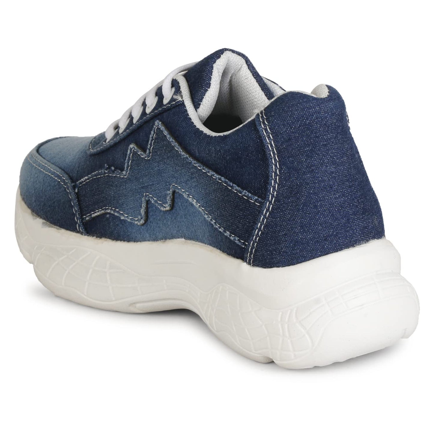 KRAFTER Girls Casual Chunky Walking Shoes for Women Dark-Blue-Dark-Blue-9021-36