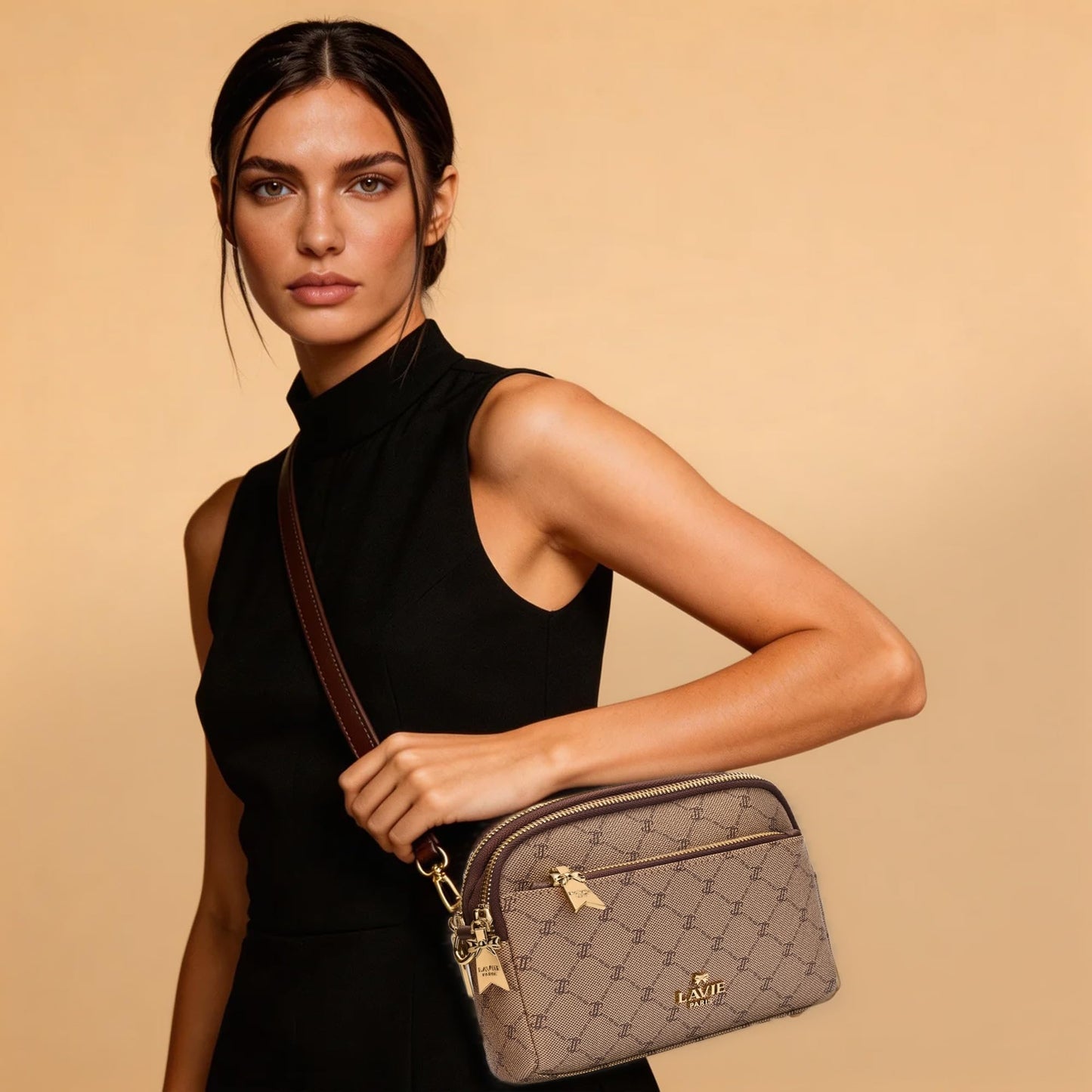 LAVIE PARIS Women's Helen 3 Compartment Crossbody Sling Bag | Ladies Purse Handbag | Gift for Women