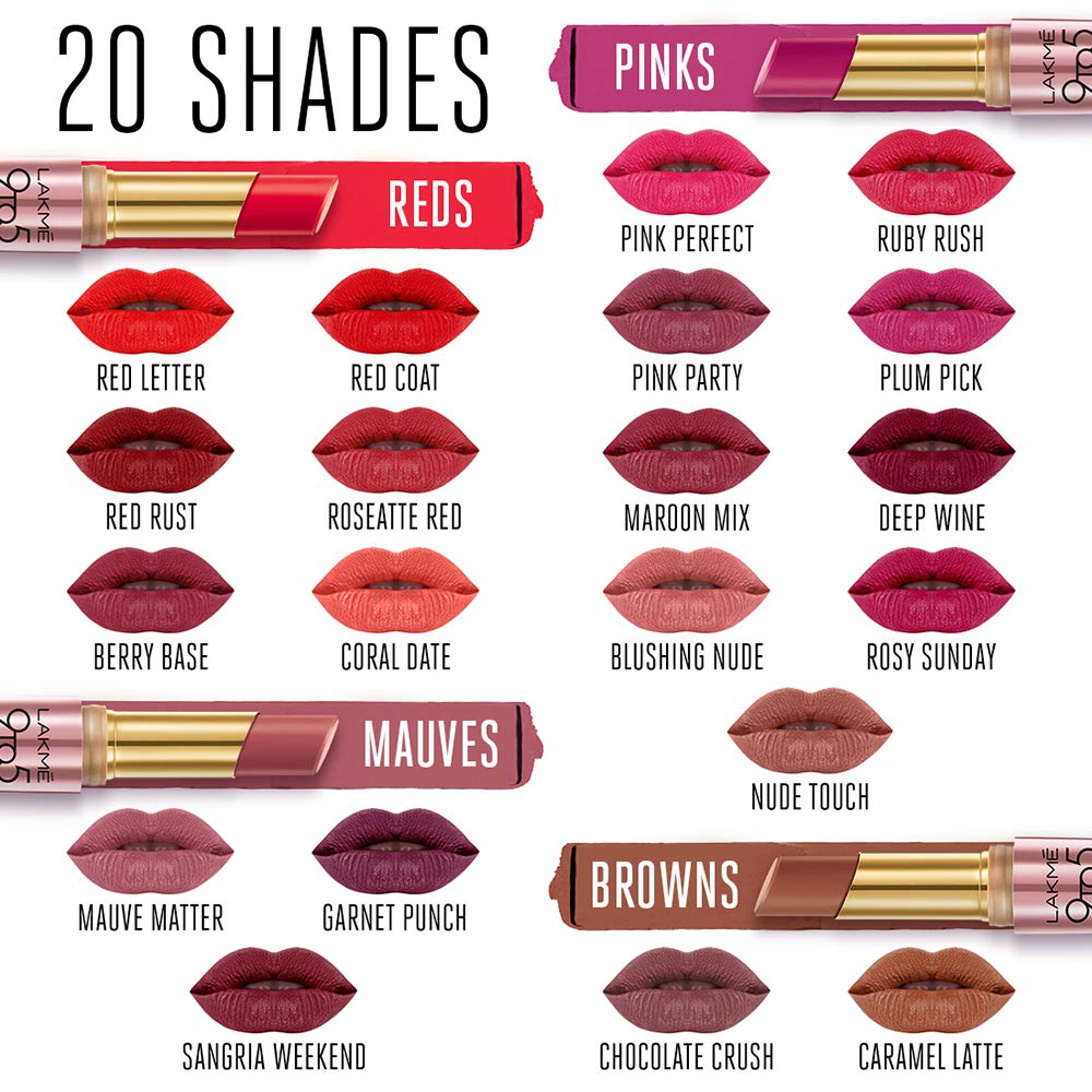 LAKMÉ Powerplay Priming Matte Lipstick, Smooth Matte Finish, Lightweight Lipstick, Smudgeproof, Lasts 16hrs, Hydrates Lips, Coral Date, 3.6g