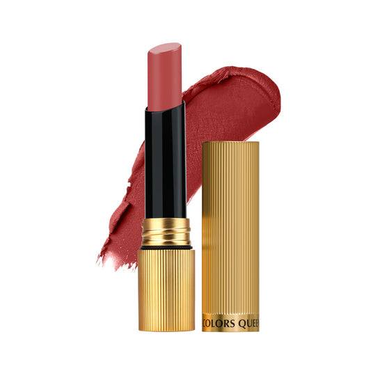 Colors Queen Hold Up Full Day Non-Transfer Matte Lipstick | Long Lasting and Weightless Formula | Intense Color Pay Off | Waterproof Lipstick for Women (117 - Call Me, 4g)