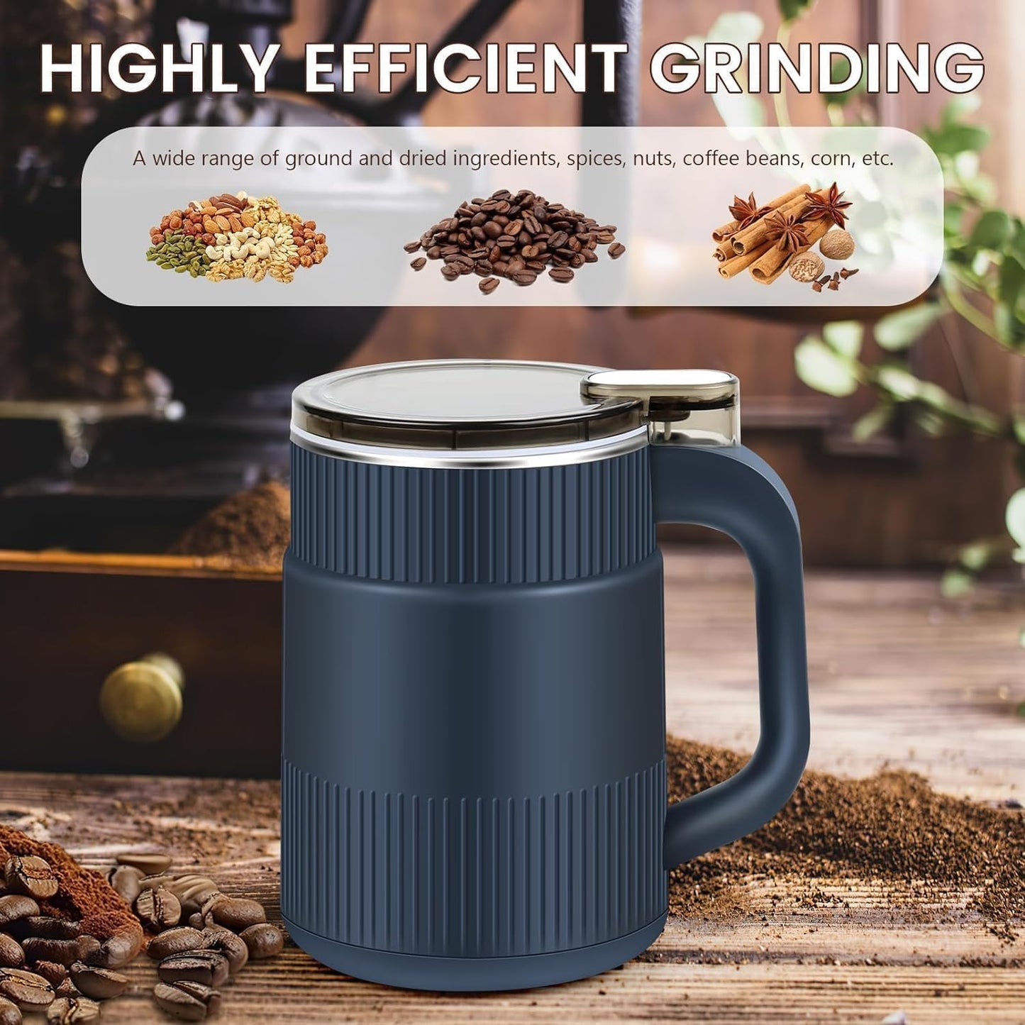 Spice Grinder Portable with Handal Electric Grain Mill Grinder Stainless Steel Dry Grain Spices Cereals Seasonings Coffee Bean Grinder Machine(Multicolor) (Multifunction-Smash-Machine)