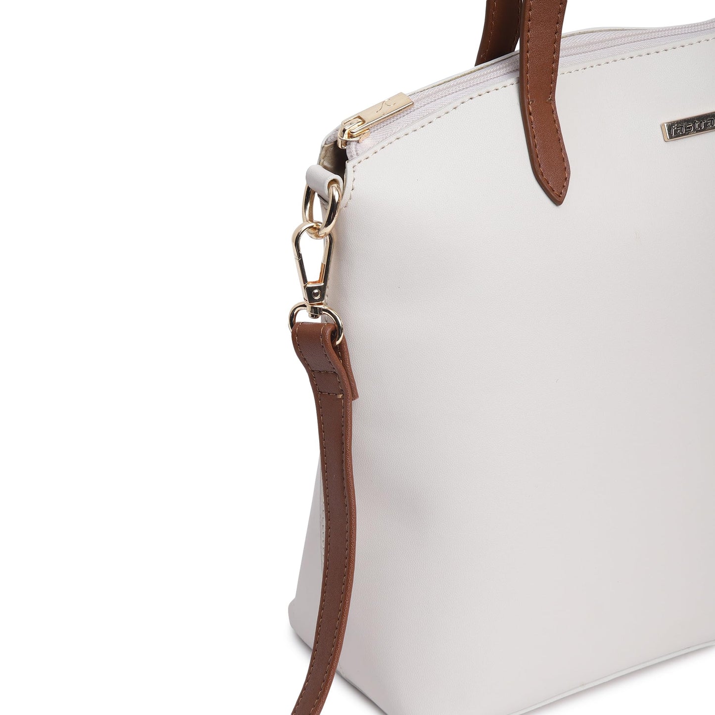 Fastrack Modern Satchel Bag for Women | Chic, Stylish Bag for Girls, Ladies, Women | Spacious Bag with Internal Organisers Made of Faux Leather (White)