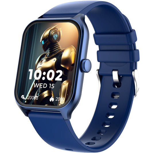 beatXP Marv Sense 1.96" Ultra HD Large Display Bluetooth Calling Smart Watch, Metal Body, Rotary Crown, 320 * 386px, 500 Nits, 60Hz Refresh Rate, 100+ Sports Modes, 24x7 Health Monitoring (Blue)