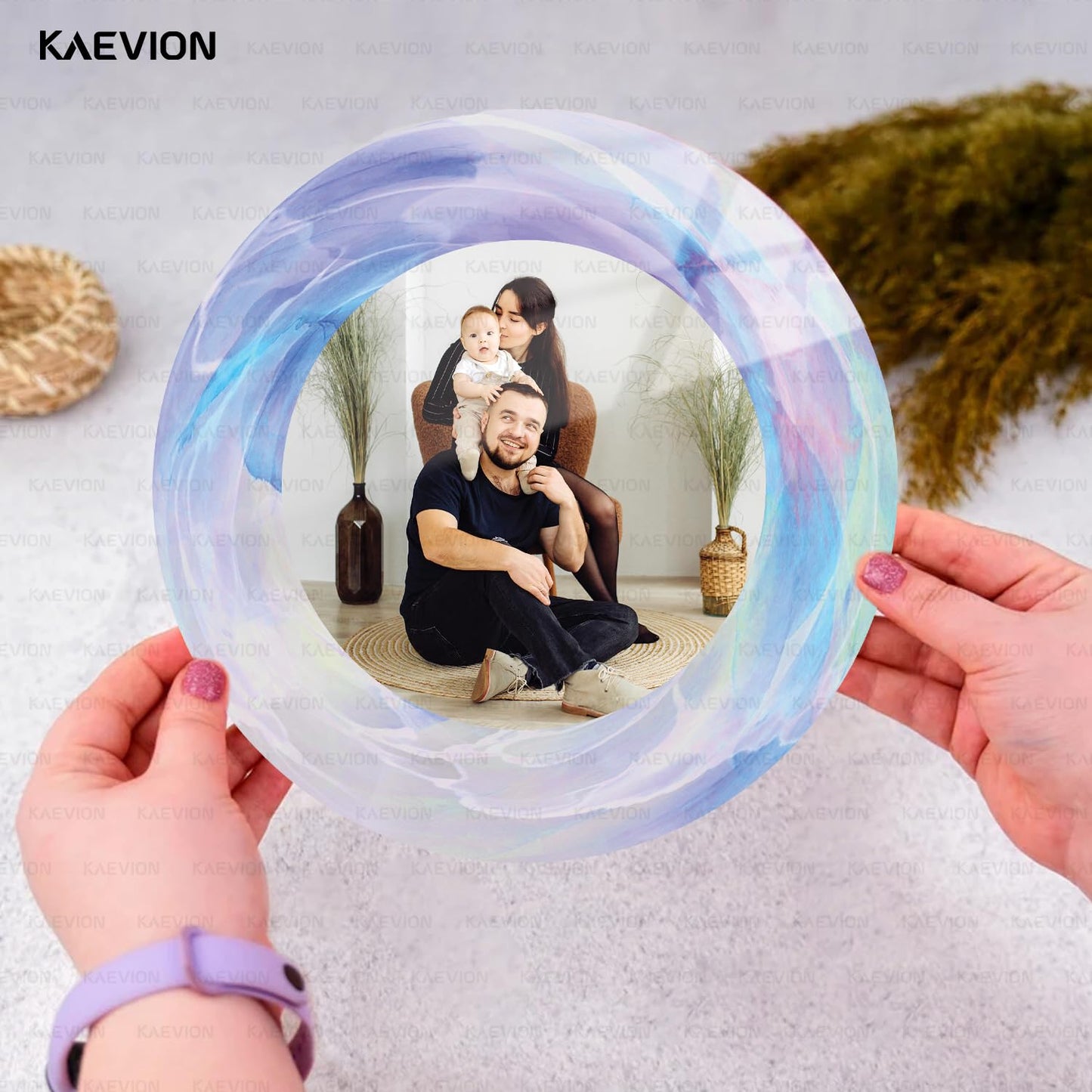 kaevion Customized/Personalized Acrylic Photo Frame| Wall Hanging scratches proof Frame| Memorable Gift for Mother Father Family girls| Home Décor Product on Amazon 10x10 Inch (Thickness 3 MM)