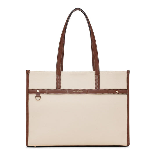 Miraggio Cruise Canvas Tote Bag For Women | Tote Bags for Women for Office Use | Fits Upto 16" Laptop | Ladies Shoulder Purse (Brown) (Brown)