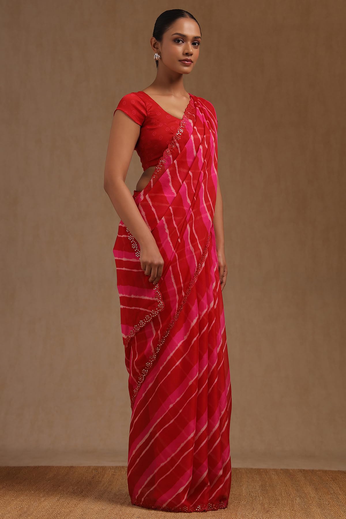 Soch Womens Georgette Leheriya Print Saree