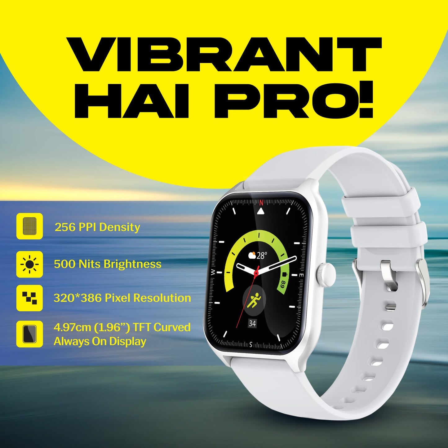 Prowatch VN with 2 Year Warranty | 1.96" TFT Display with High Resolution 320 * 386 | BT Calling | 500 Nits Brightness | Zinc Alloy Metal Body | IP67, Inbuilt Games | Gull Grey