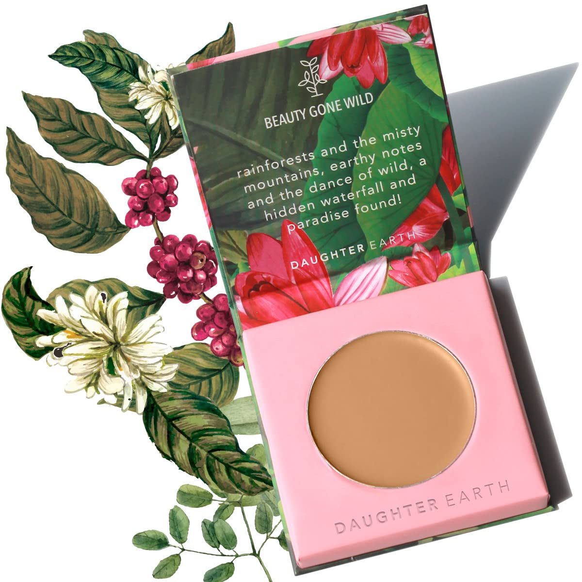 DAUGHTER EARTH Natural Finish High Coverage Concealer Powder for Face Makeup, Lightweight & Breathable Silicone Free 100% Vegan Makeup, Creaseless | Pro Concealer With Bakuchiol | Shade- Latte