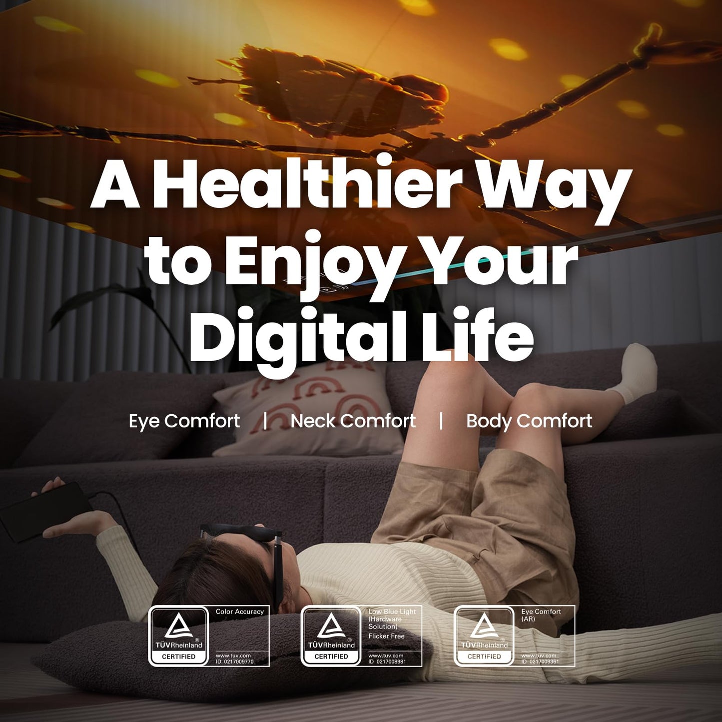 XREAL Air 2 AR Glasses, 130" Wearable Display with All-Day Comfort, 72g 120Hz 1080P, Ideal for Gaming, Streaming, Smart Glasses, Best TV/Projector/Monitor Alternative