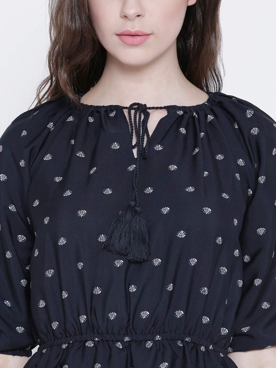 Sera Classics Women Navy Blue Boho Dress